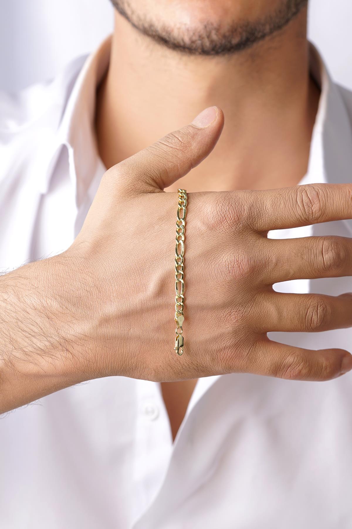 14ct Gold Figaro Bracelet  0.163 inch