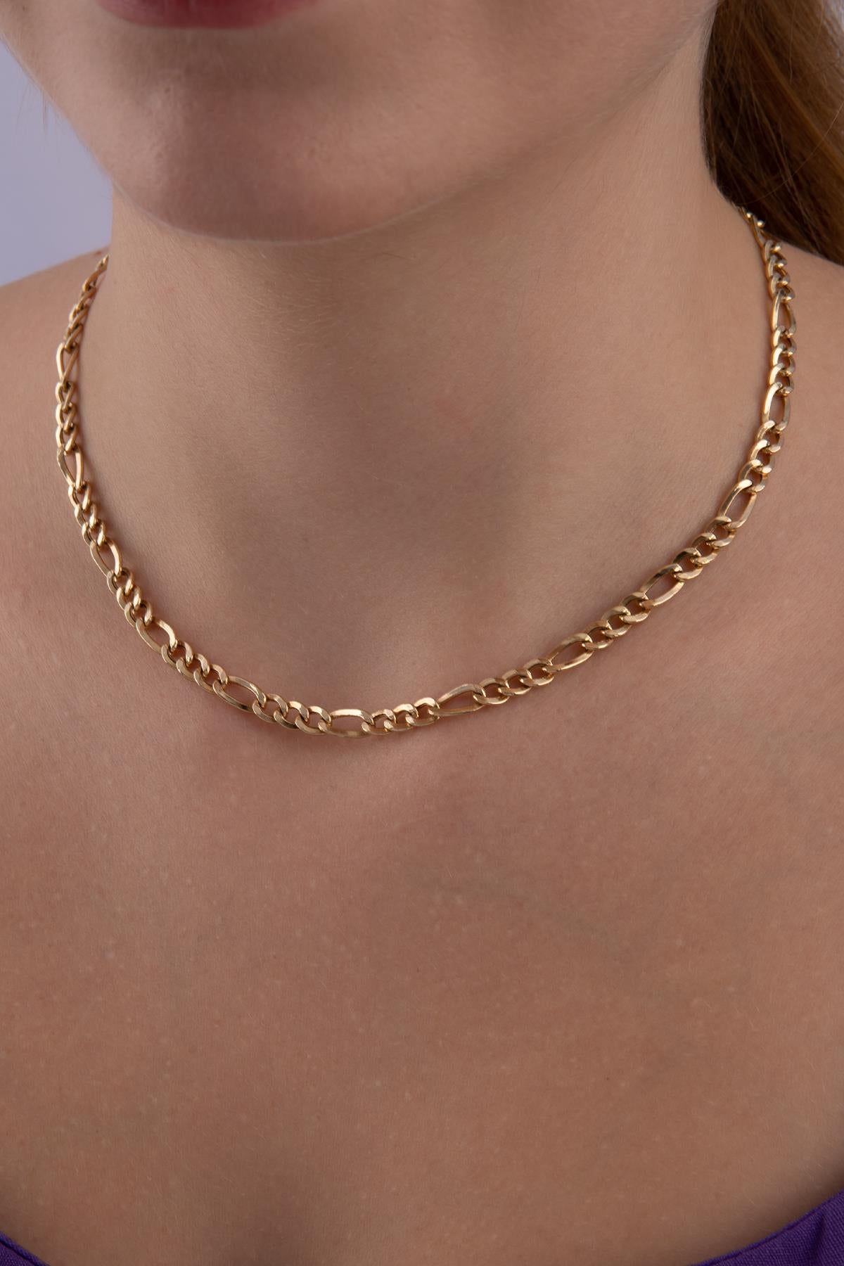 14K Gold Figaro Chain   0.190 inch