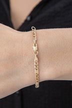 14ct Gold Figaro İD Bracelet