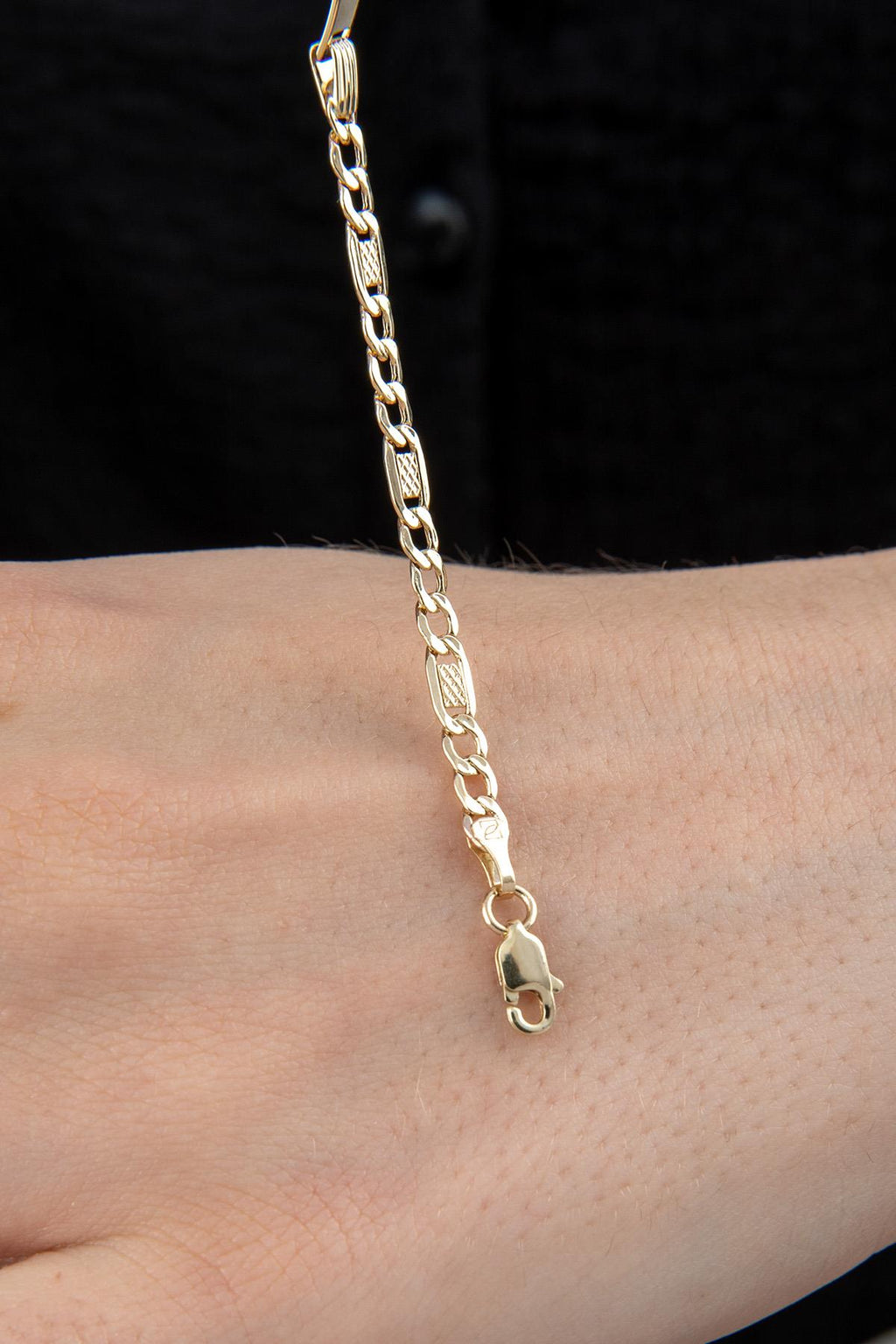 14ct Gold Figaro İD Bracelet
