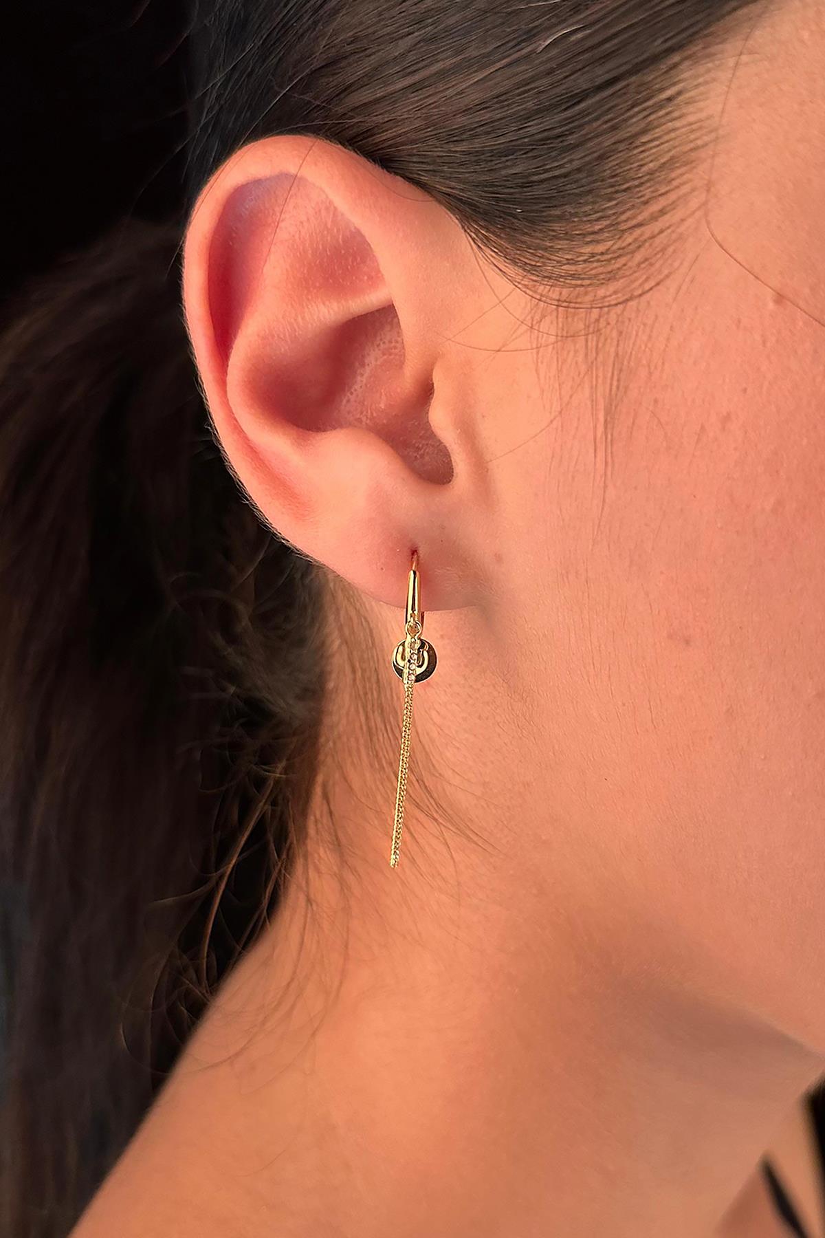 14ct Gold Fine Chain Huggie Earrings