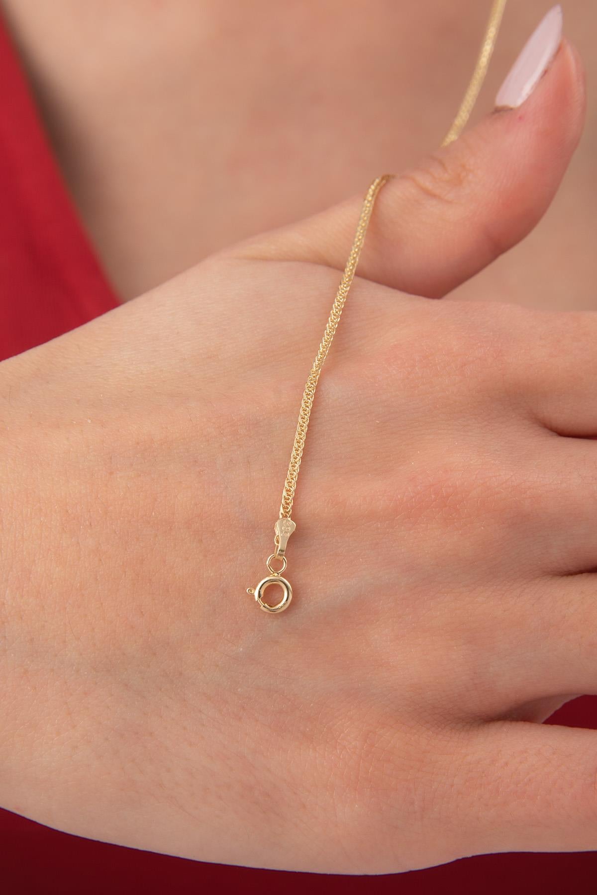 14ct Gold Fine Foxtail Bracelet   0.041 inch