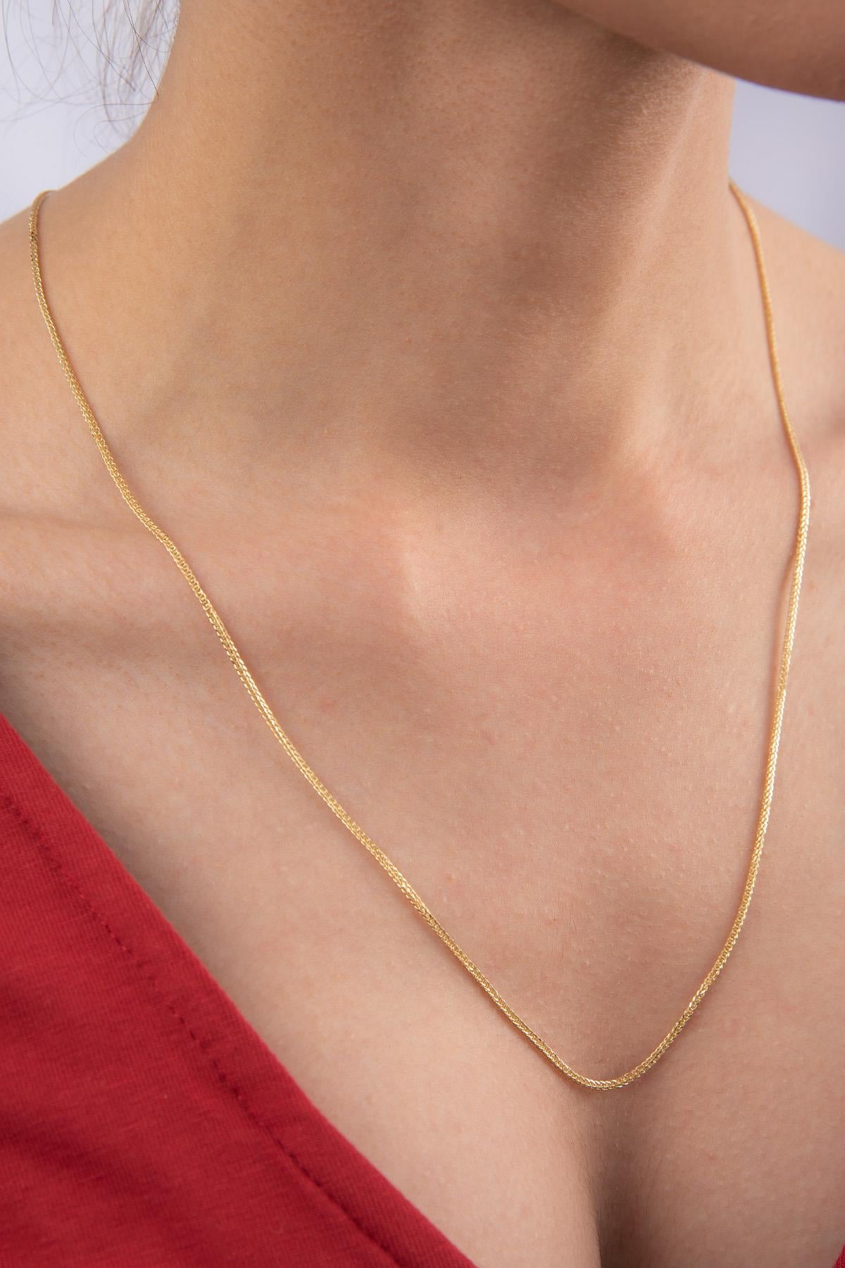 14ct Gold Fine Foxtail Necklace   0.041 inch