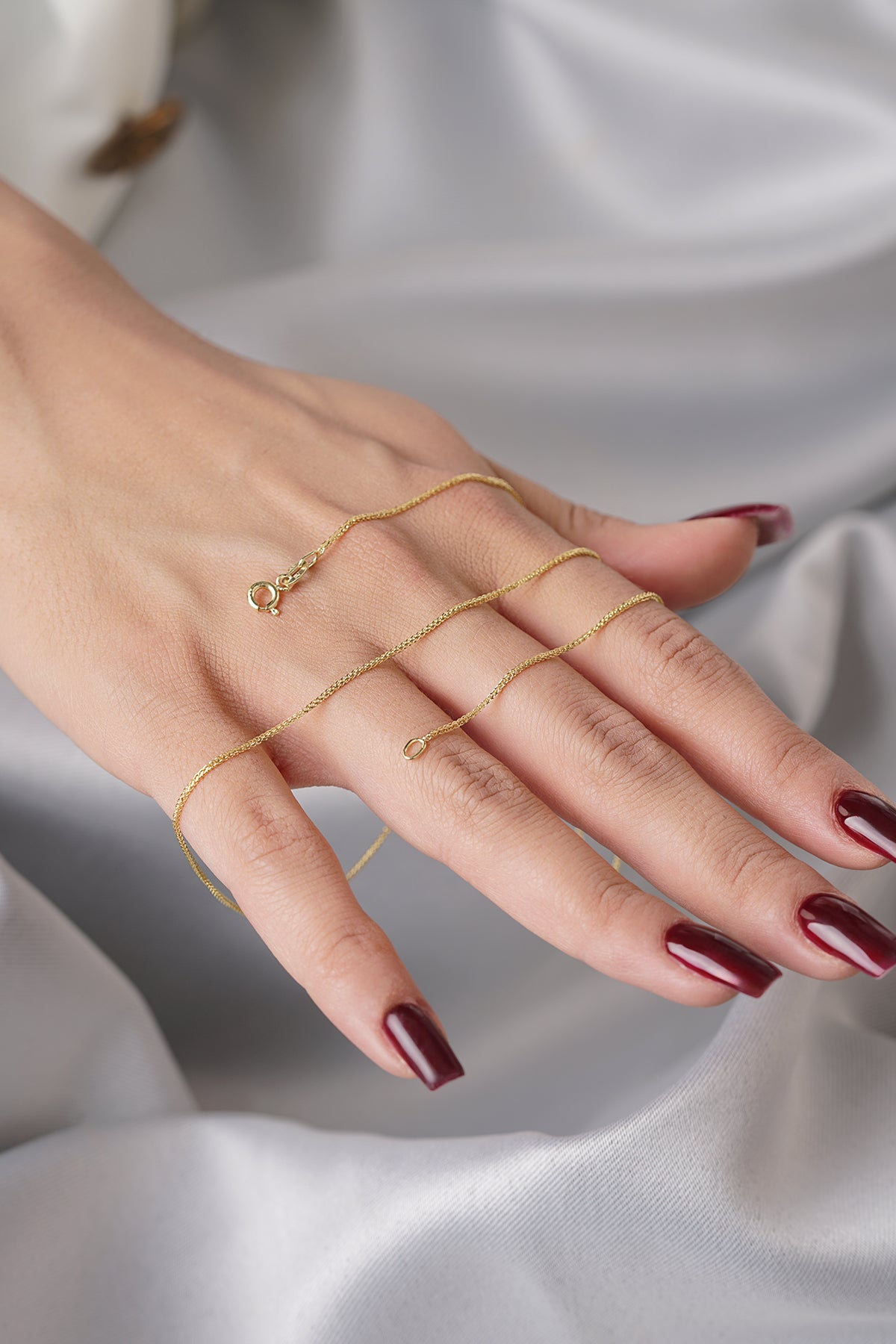 14K Gold Fine Foxtail Necklace