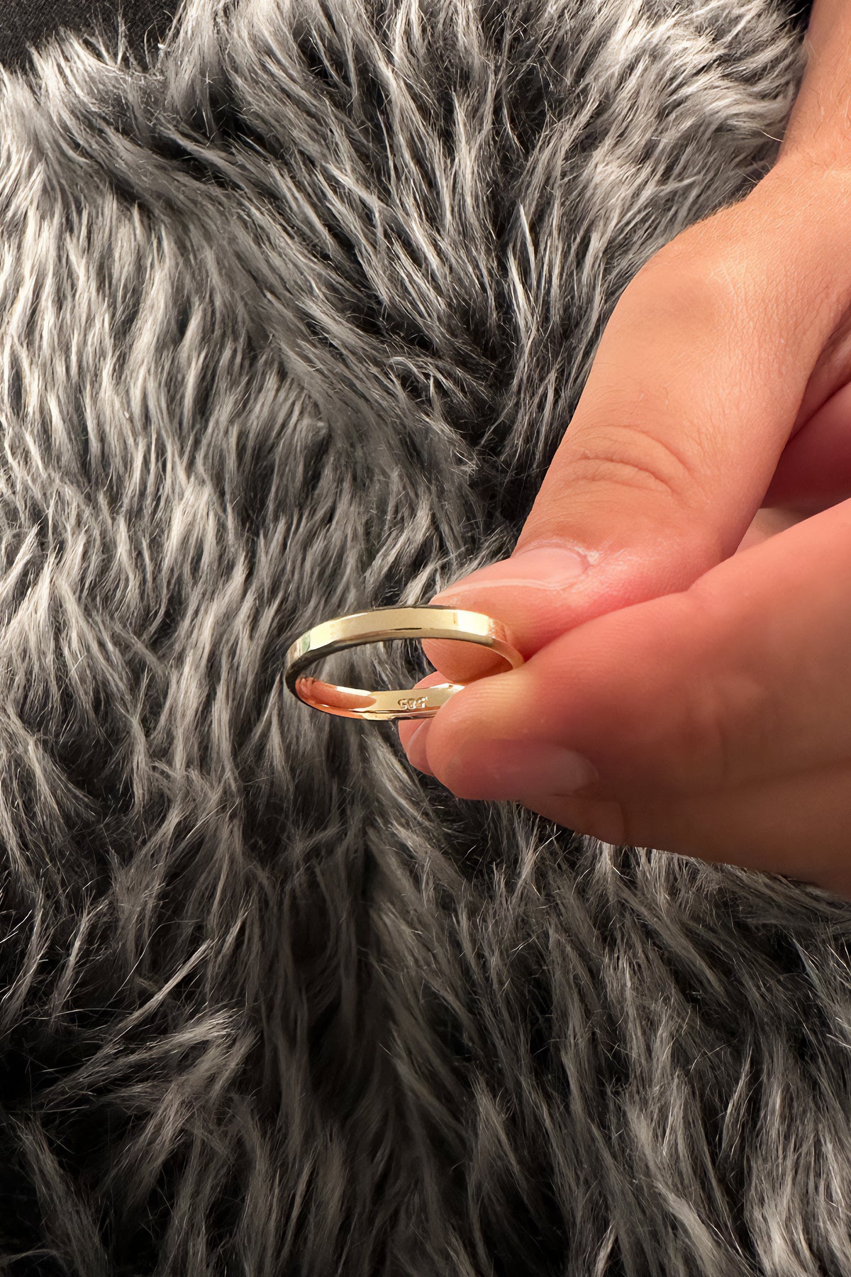14K Gold Flat Court Shape Man Wedding Ring  0.122 inch