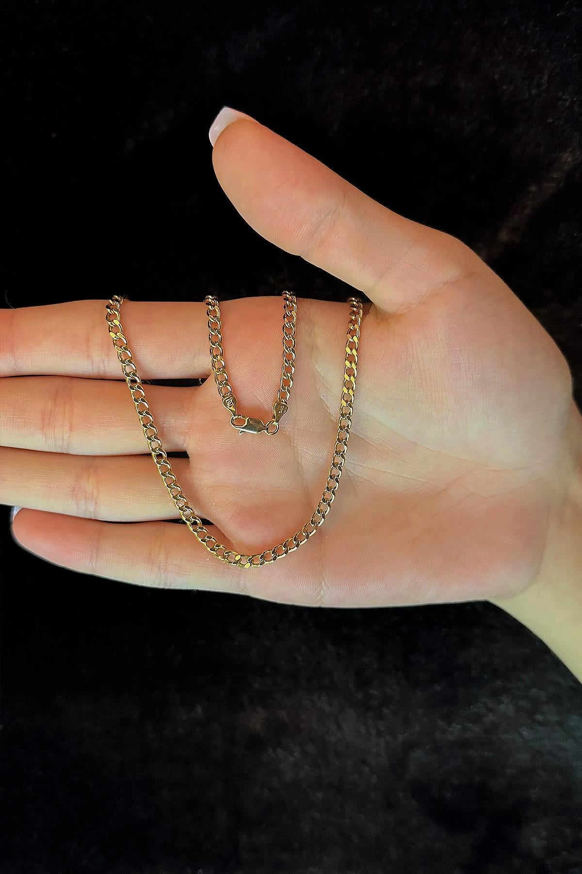 14ct Gold Flat Cuban Chain  0.143 inch