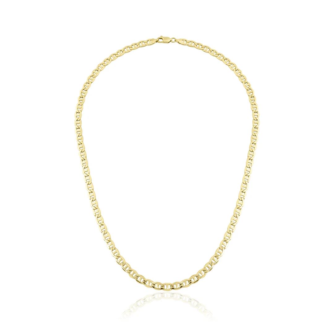 14K Gold Flat Mariner Chain