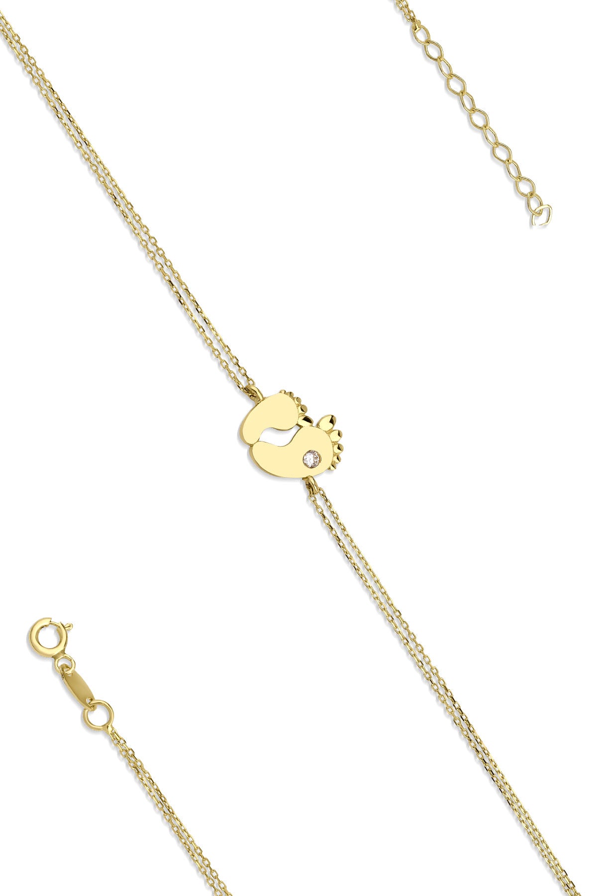14K Gold Footprint Shape Bracelet