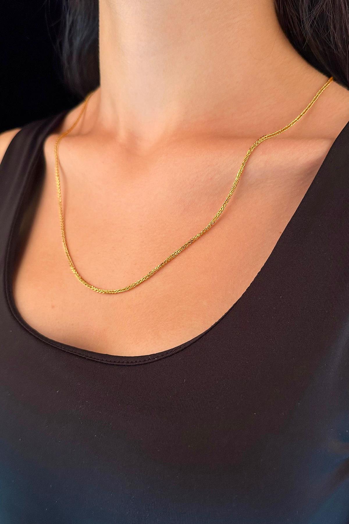 14ct Gold Foxtail Chain   0.070 inch