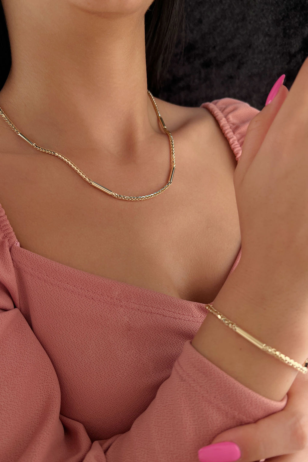 14ct Gold Franco Roller Chain Set