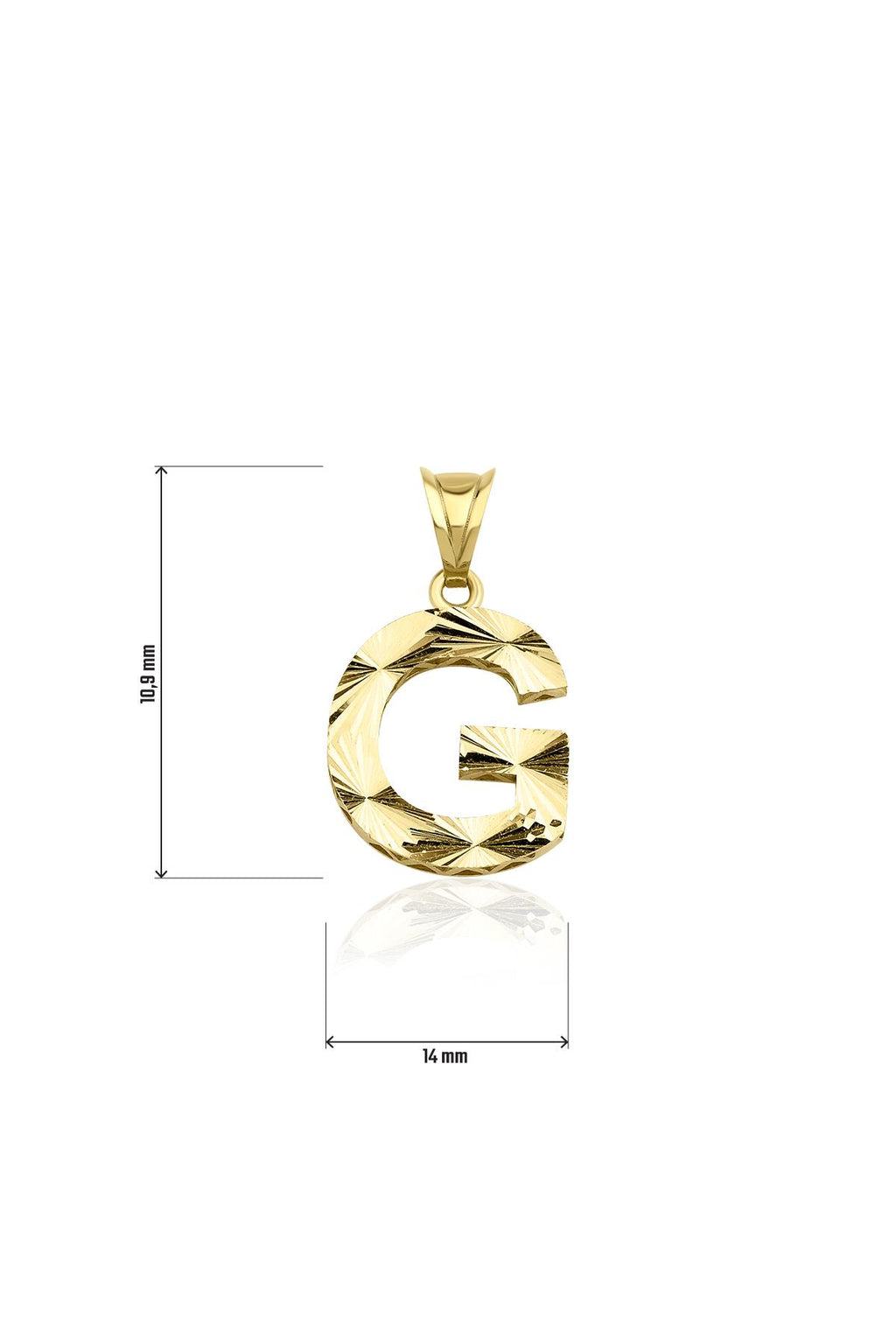 14ct Gold G Letter Mini Shine Pendant