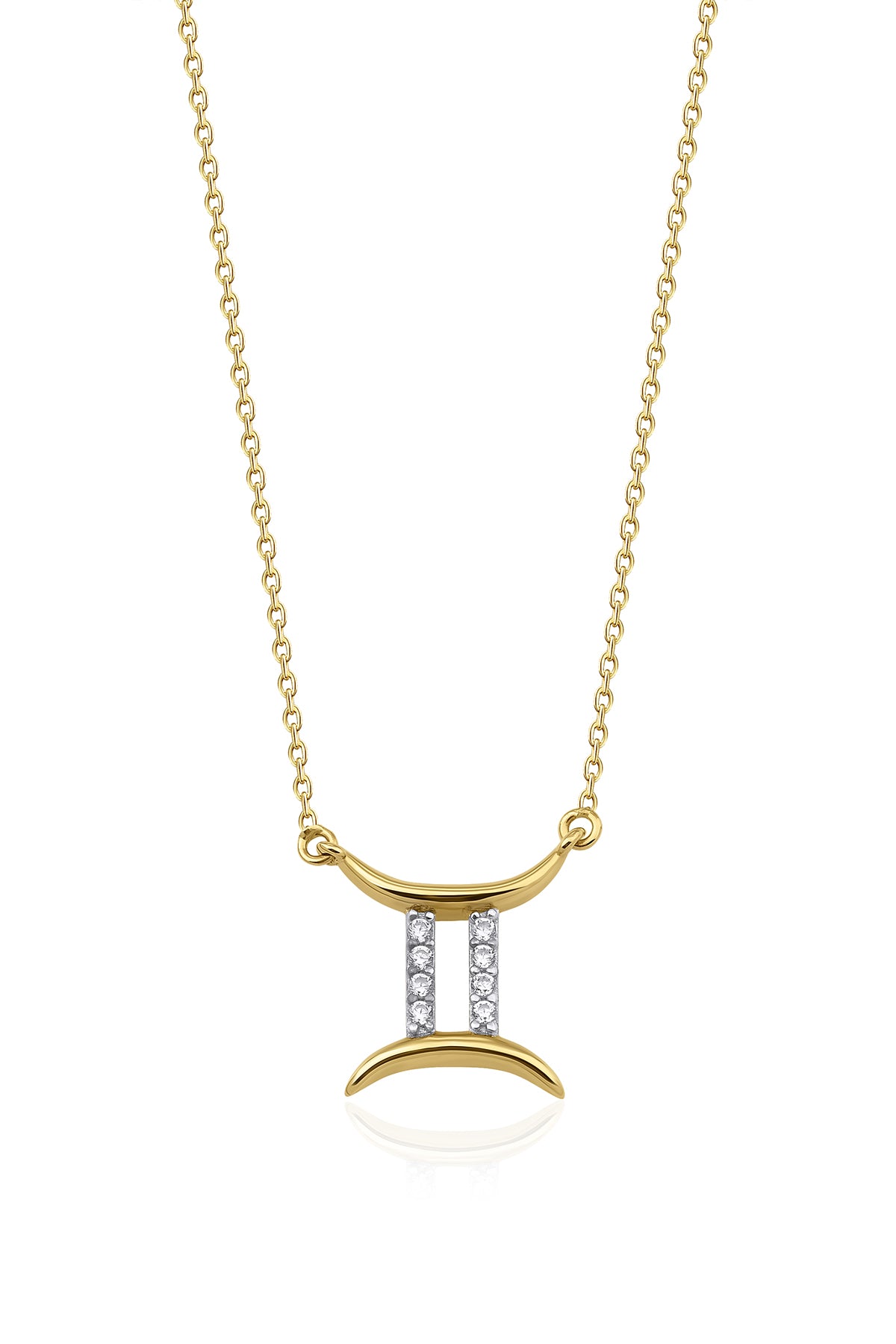 14ct Gold Gemini Zodiac Sign Necklace