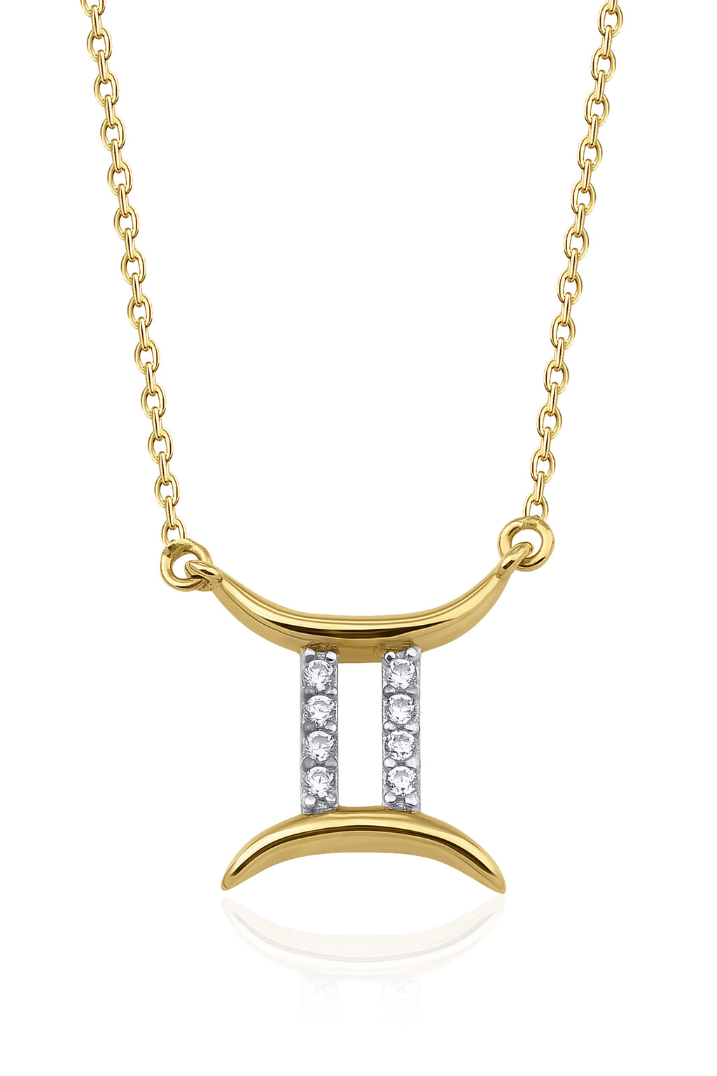 14ct Gold Gemini Zodiac Sign Necklace