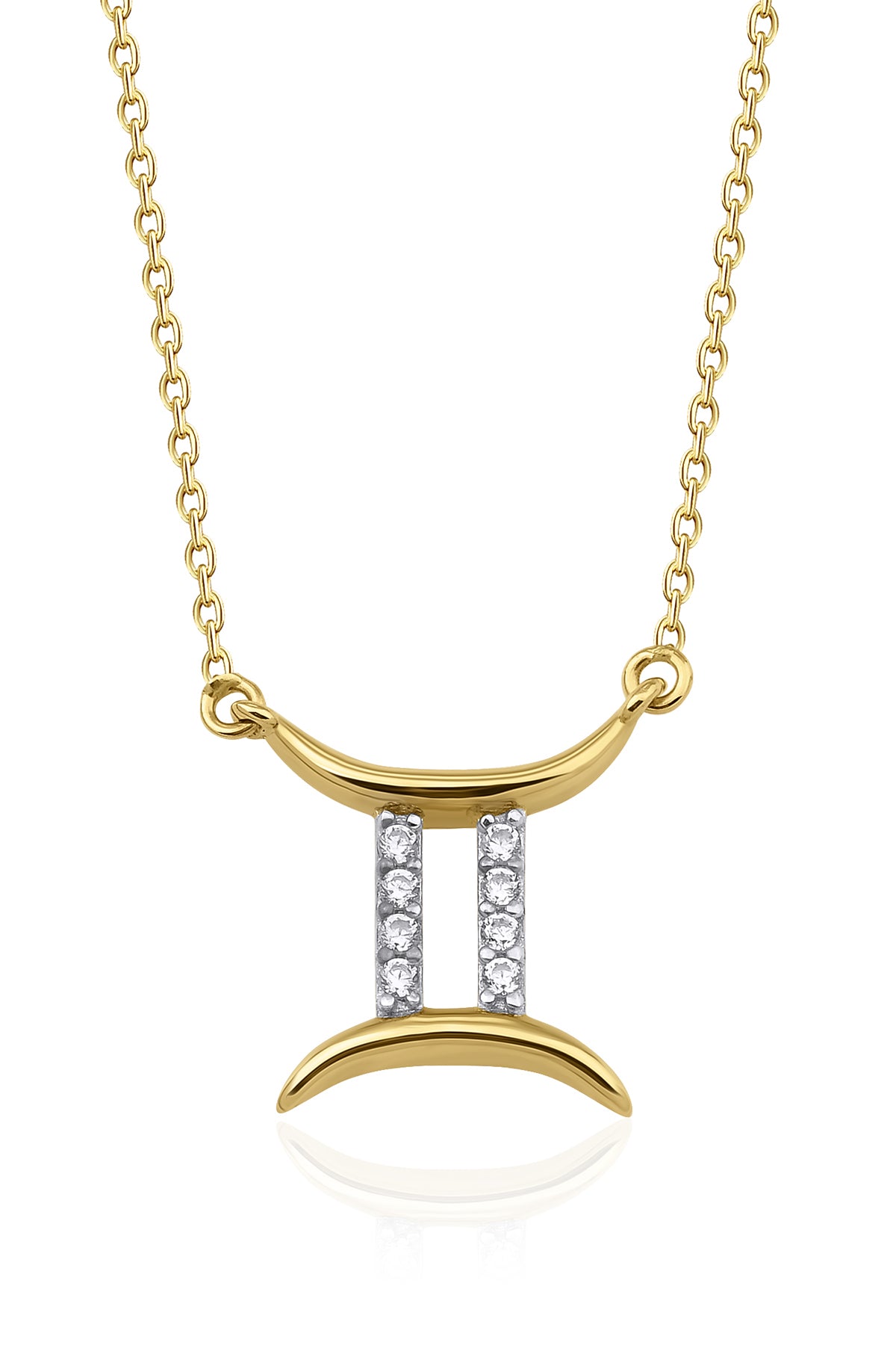 14ct Gold Gemini Zodiac Sign Necklace