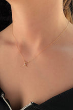 14ct Gold Gemini Zodiac Sign Necklace