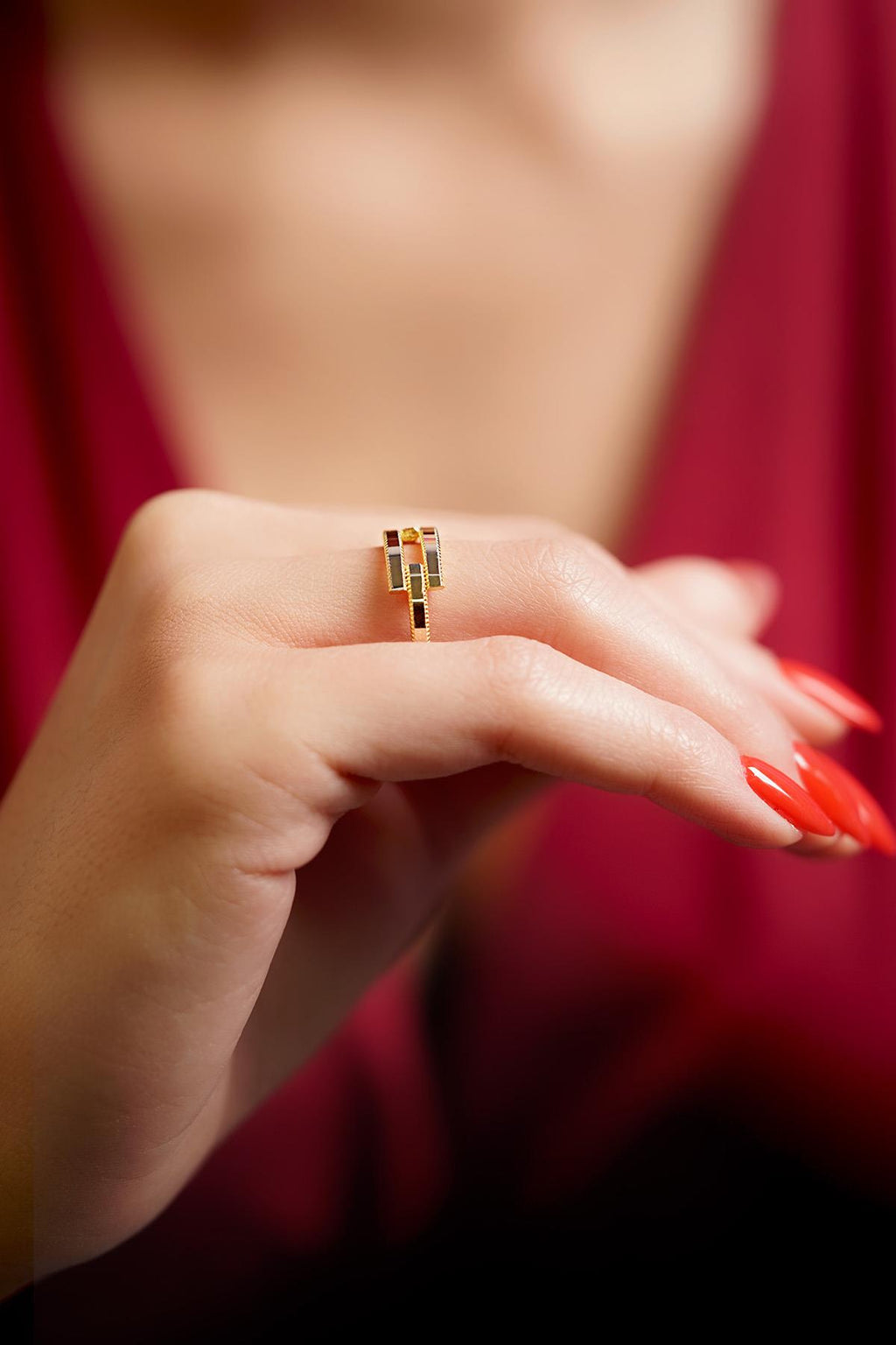 14ct Gold Gleaming Double Rip Ring