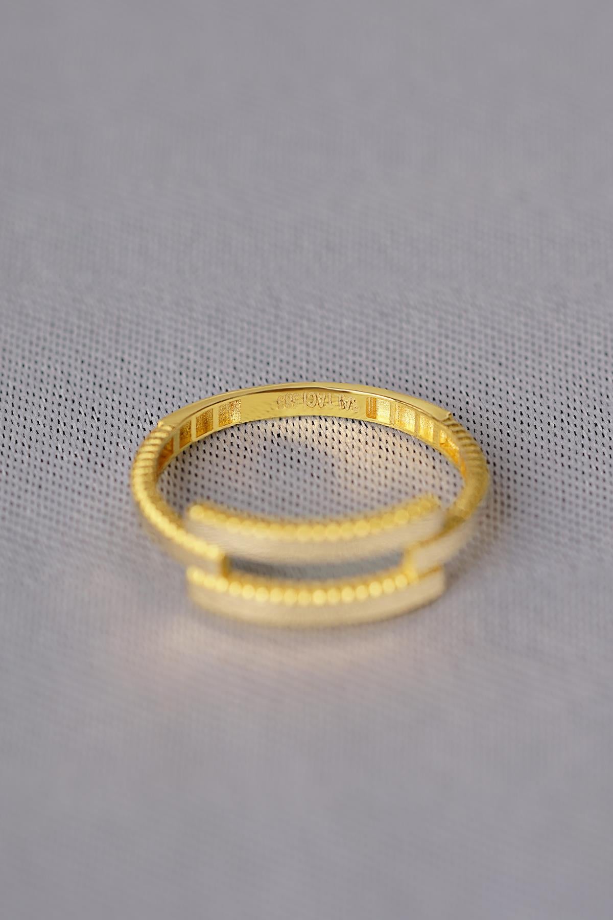 14ct Gold Gleaming Double Rip Ring