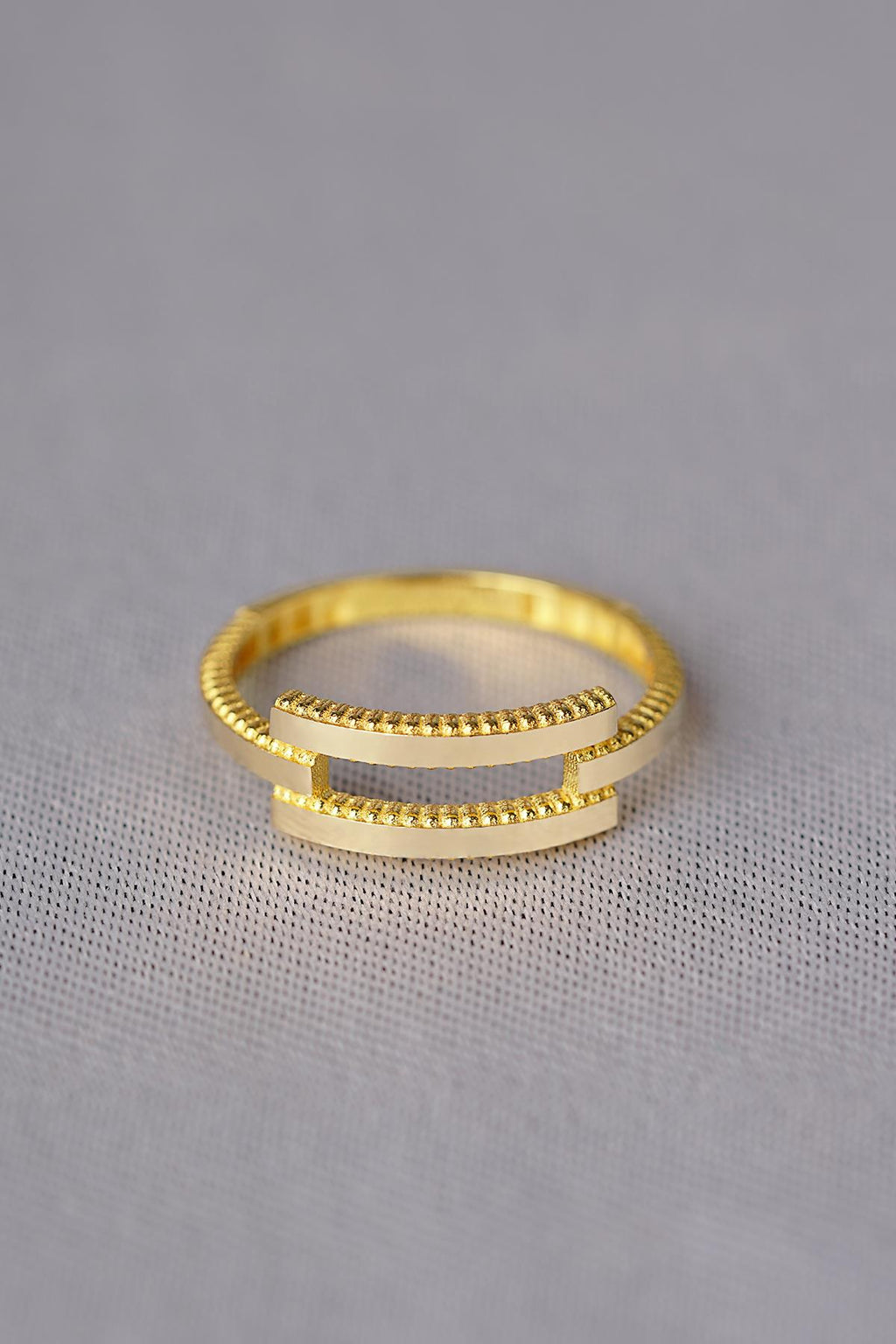 14ct Gold Gleaming Double Rip Ring