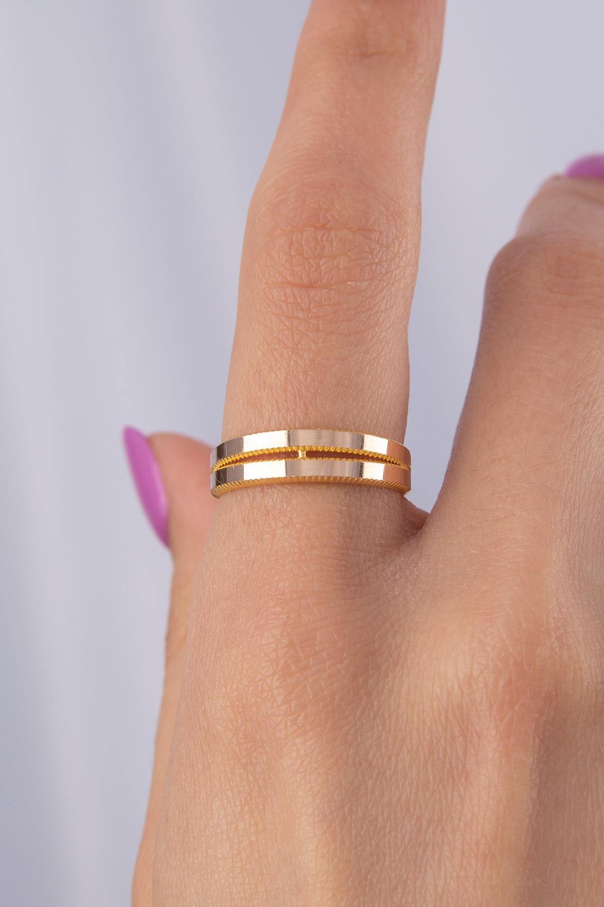 14ct Gold Gleaming Double Spiral Ring
