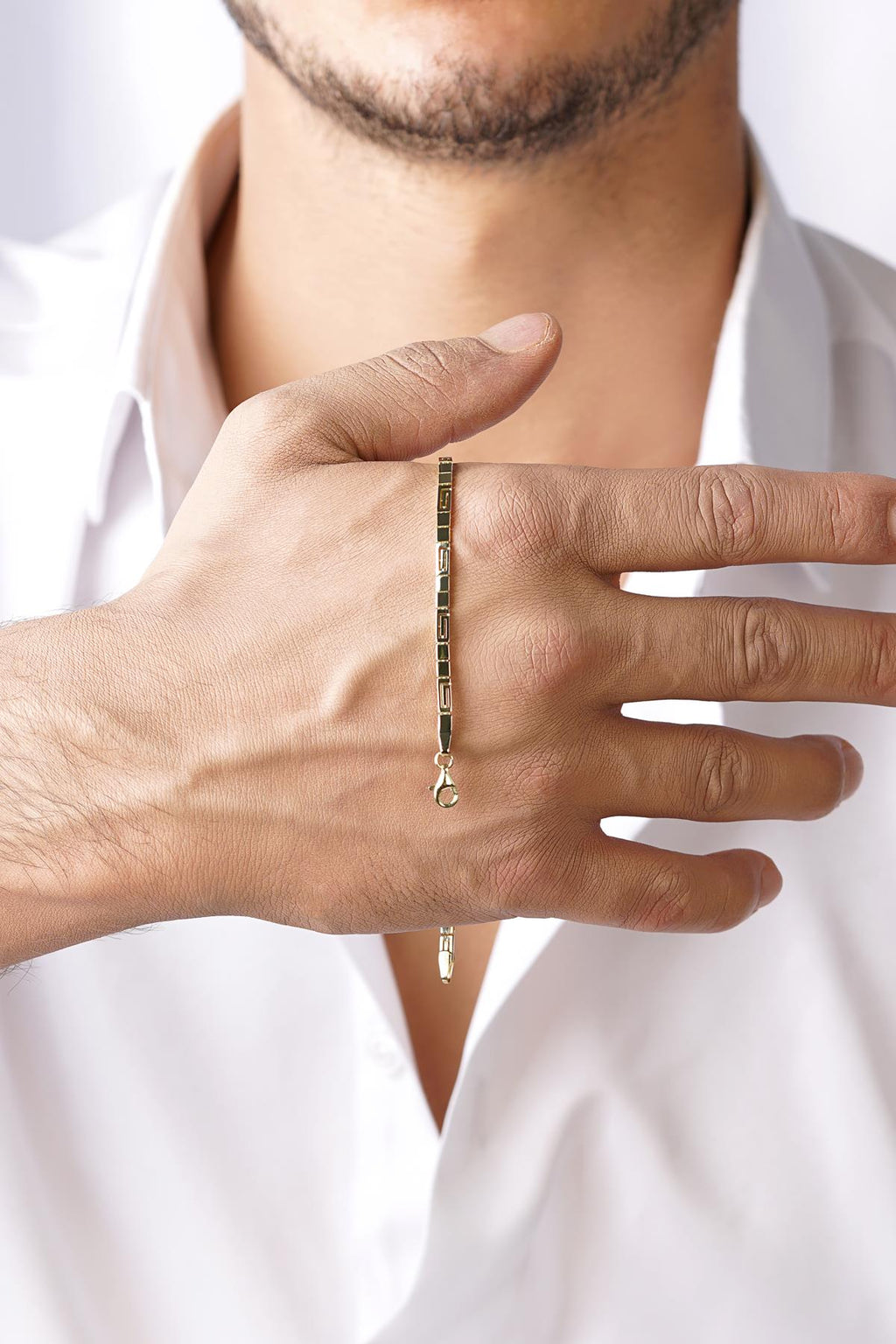 14ct Gold Greek Patterned Bracelet