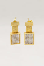 14ct Gold Hand Knitted Choker Dangle Stud Earrings