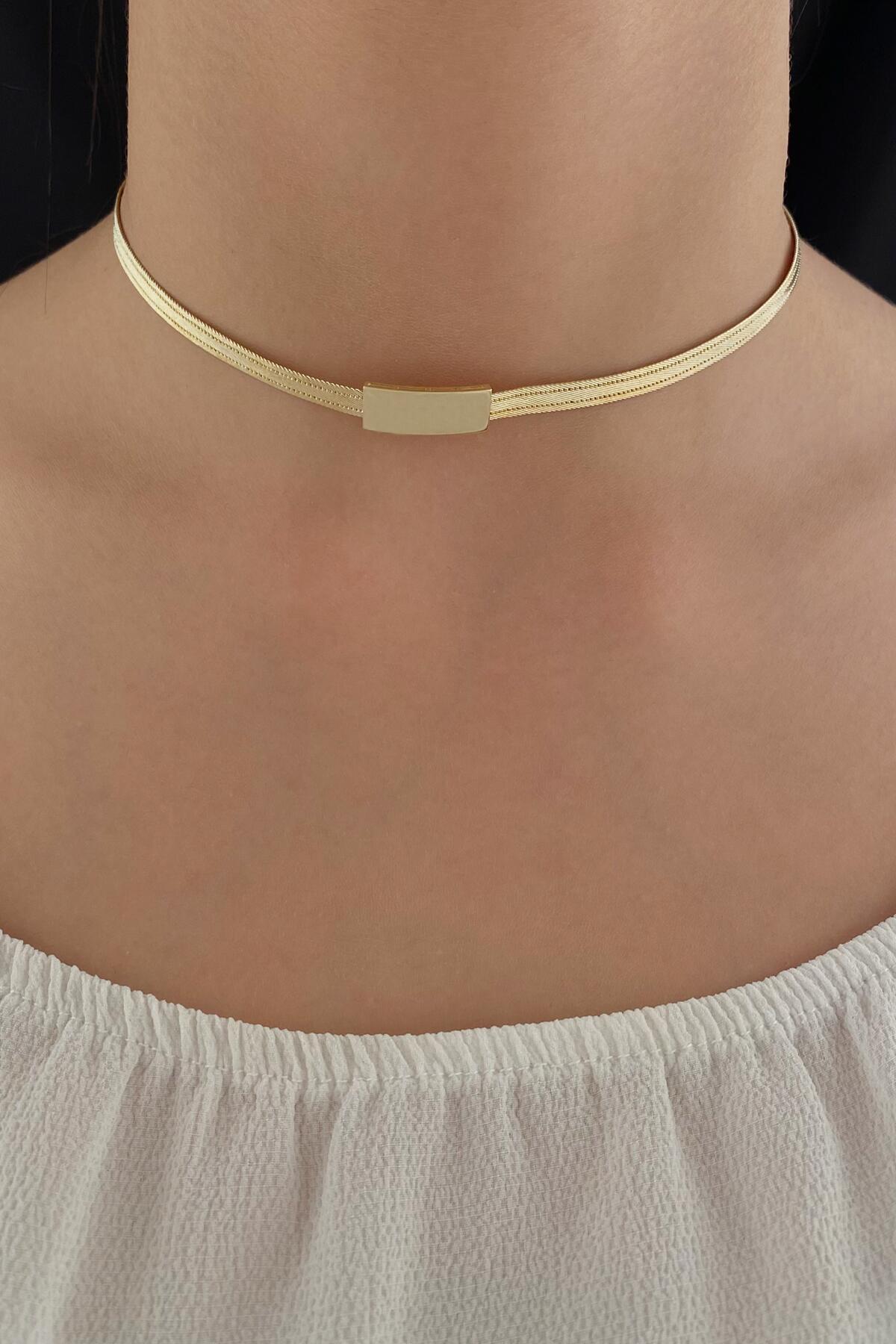 14ct Gold Hand Knitted Choker Necklace