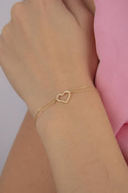 14ct Gold Heart Shape Bracelet