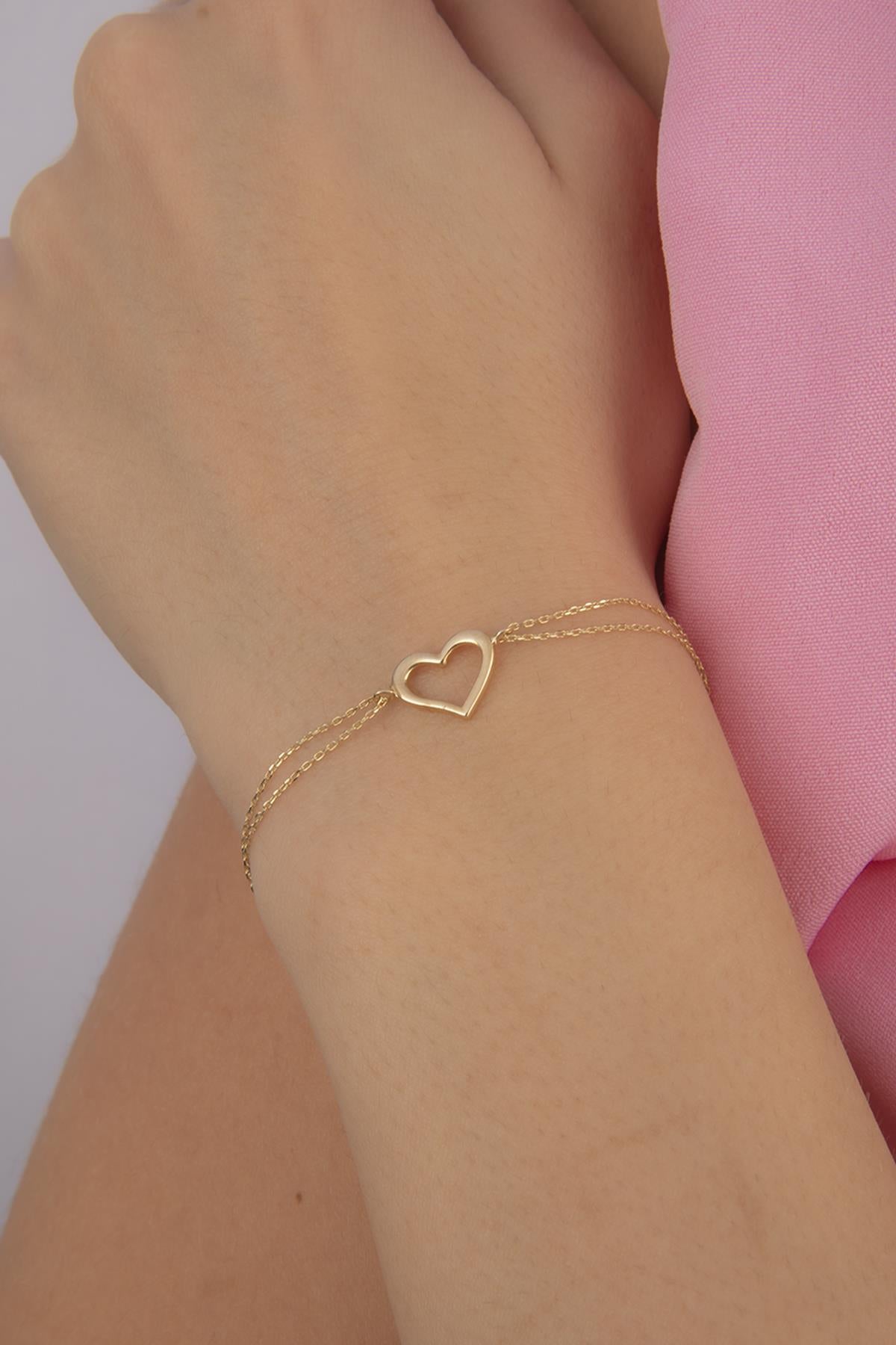 14ct Gold Heart Shape Bracelet