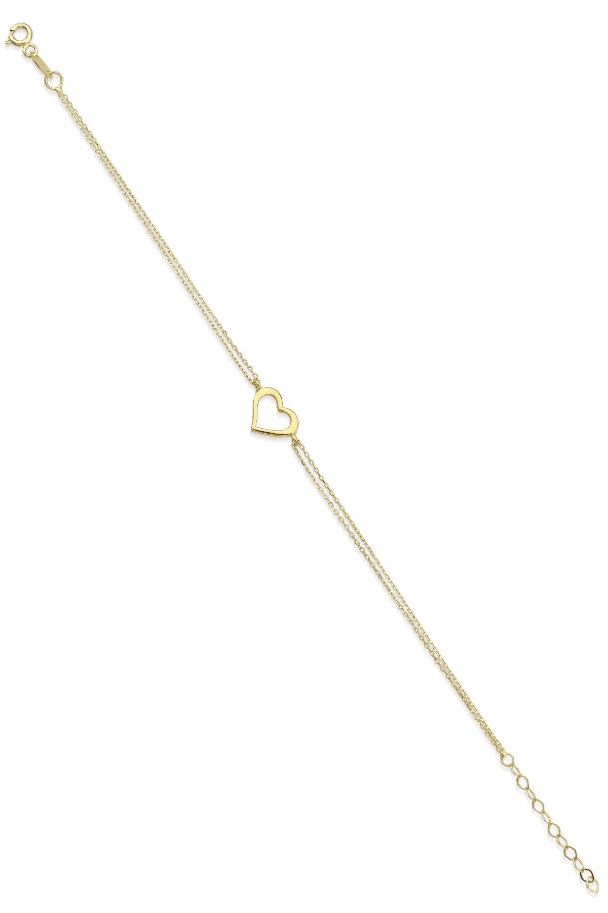 14K Gold Heart Shape Bracelet