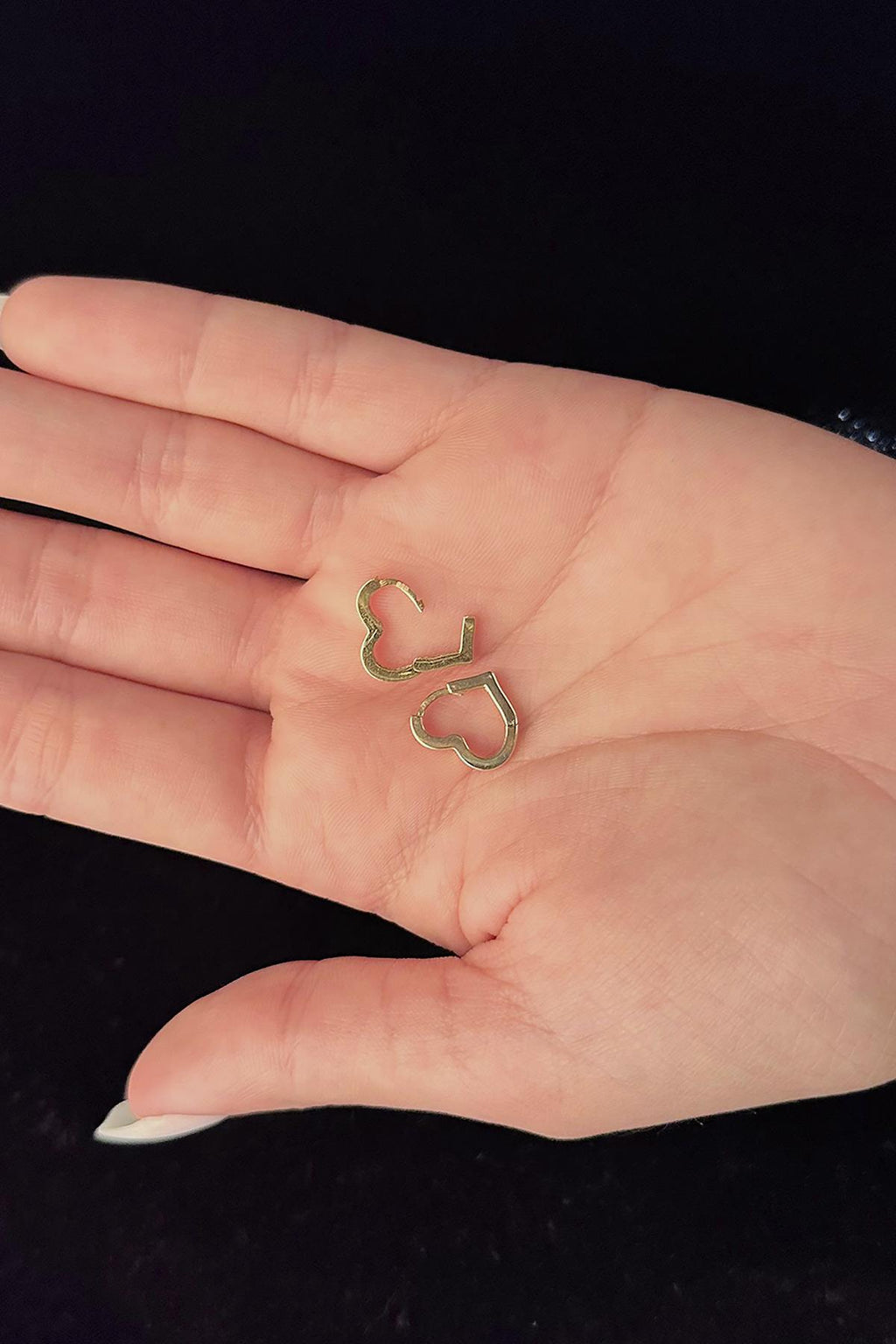 14ct Gold Heart Shaped Huggie Hoop Earrings