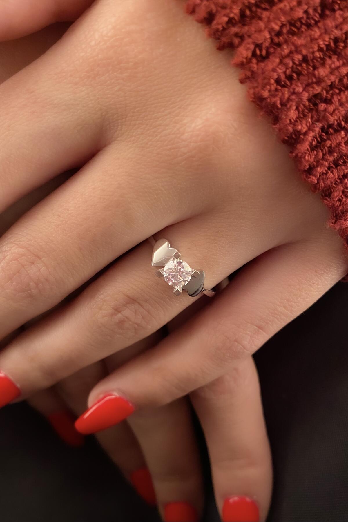 14ct Gold Heart Solitaire Ring 14