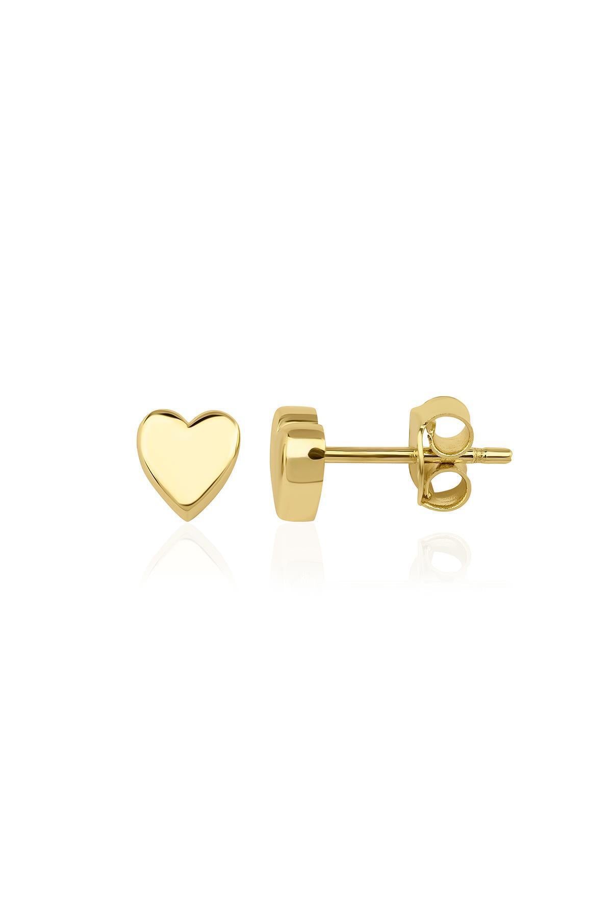 14ct Gold Herat Shape Stud Earrings
