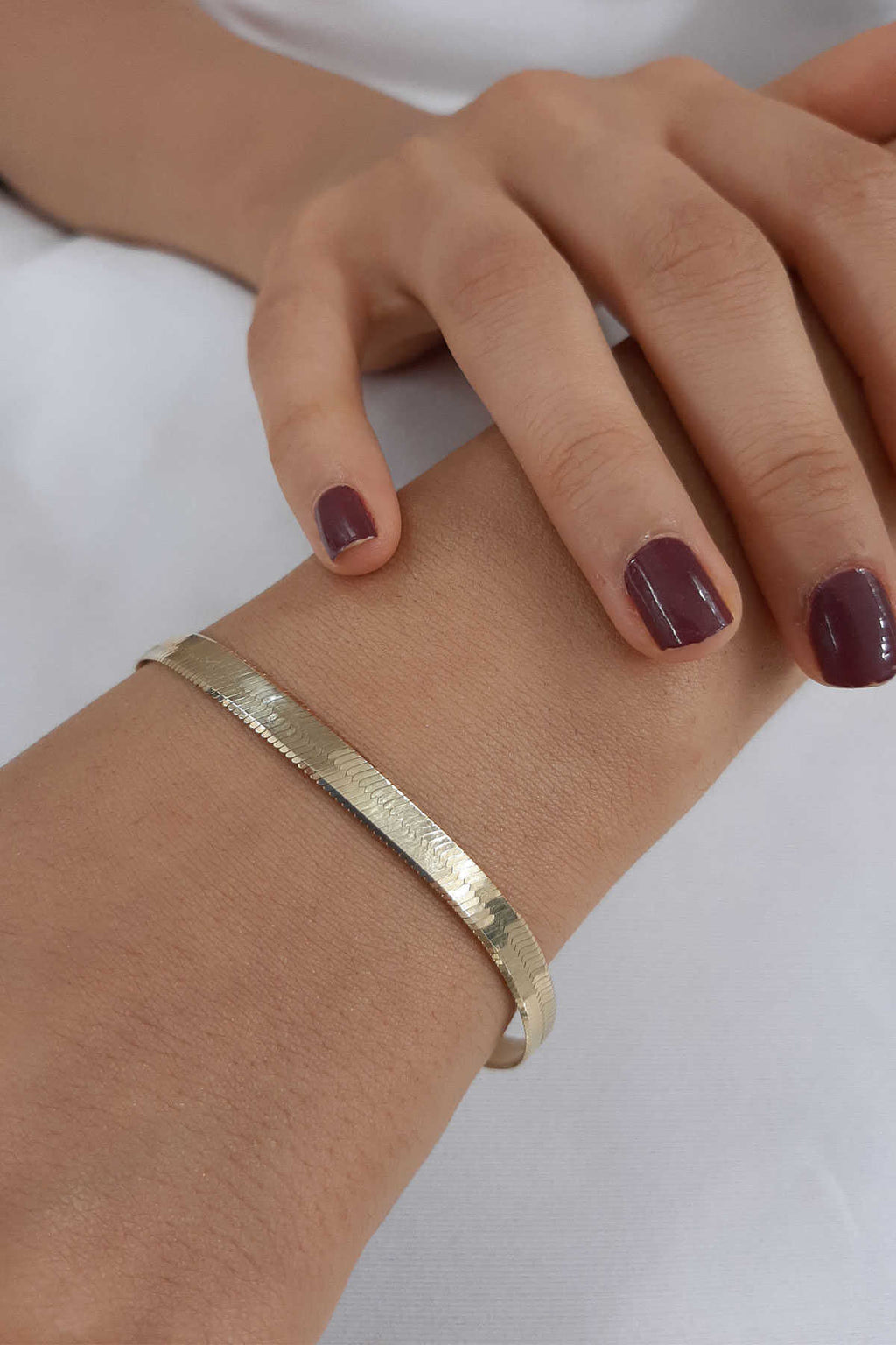 14ct Gold Herringbone Bracelet 0.196 inch