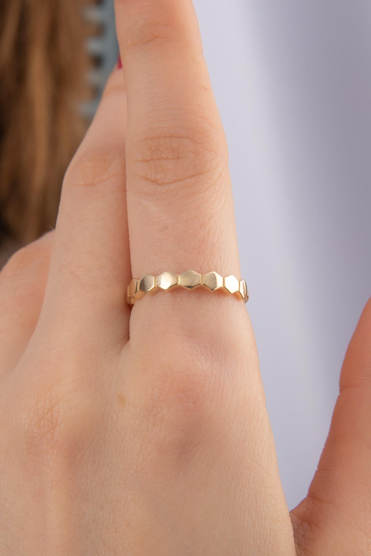 14ct Gold Honeycomb Ring