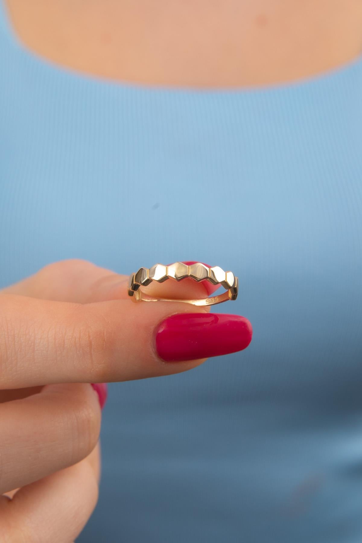 14ct Gold Honeycomb Ring