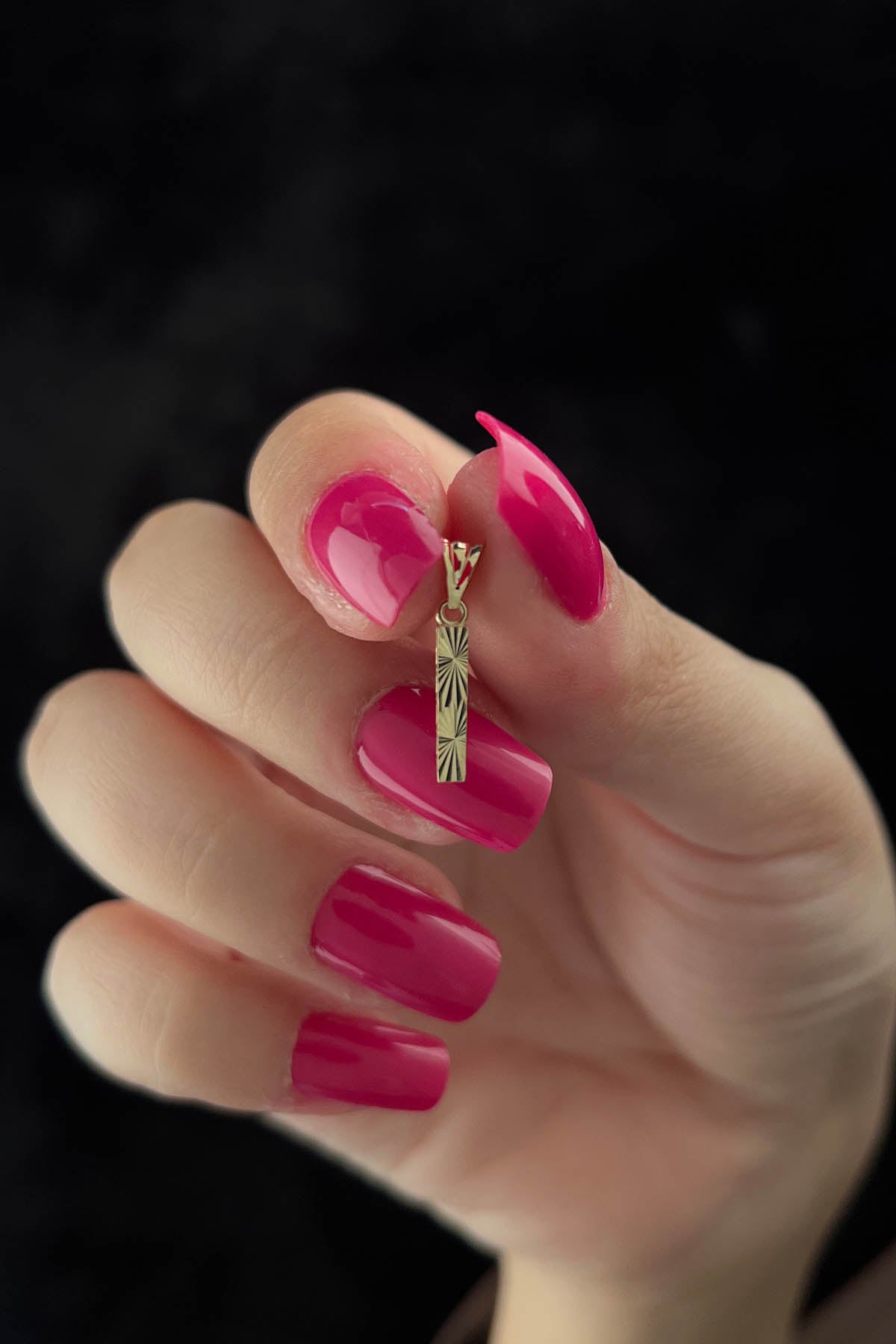 14ct Gold I Letter Mini Shine Pendant