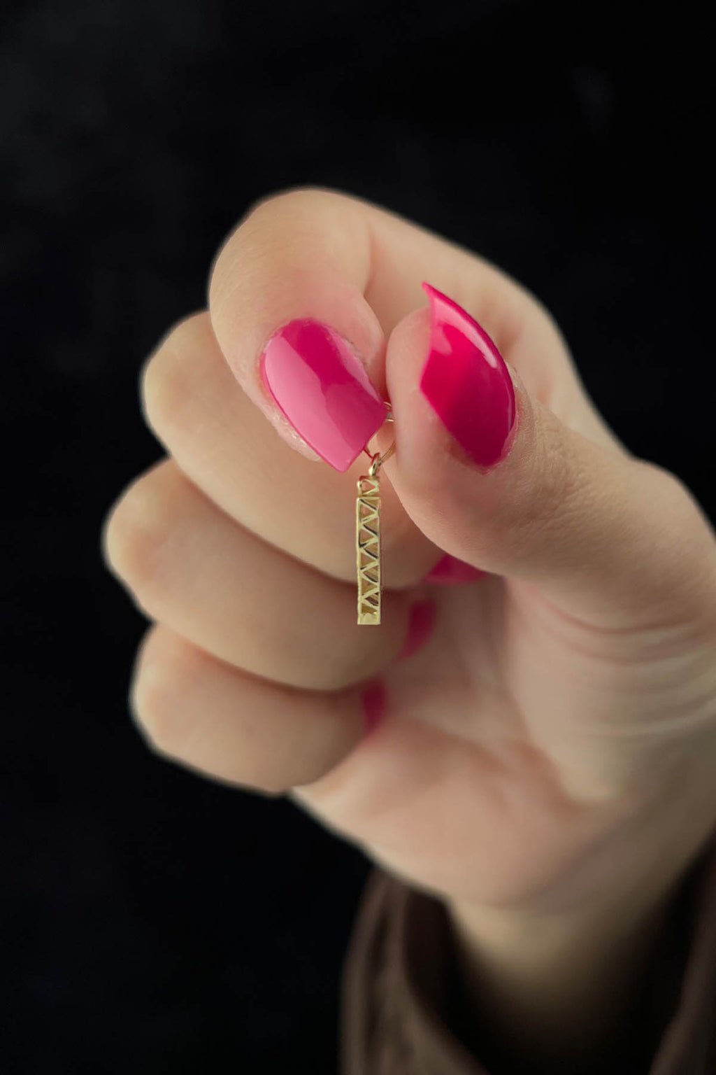 14ct Gold İ Letter Mini Shine Pendant