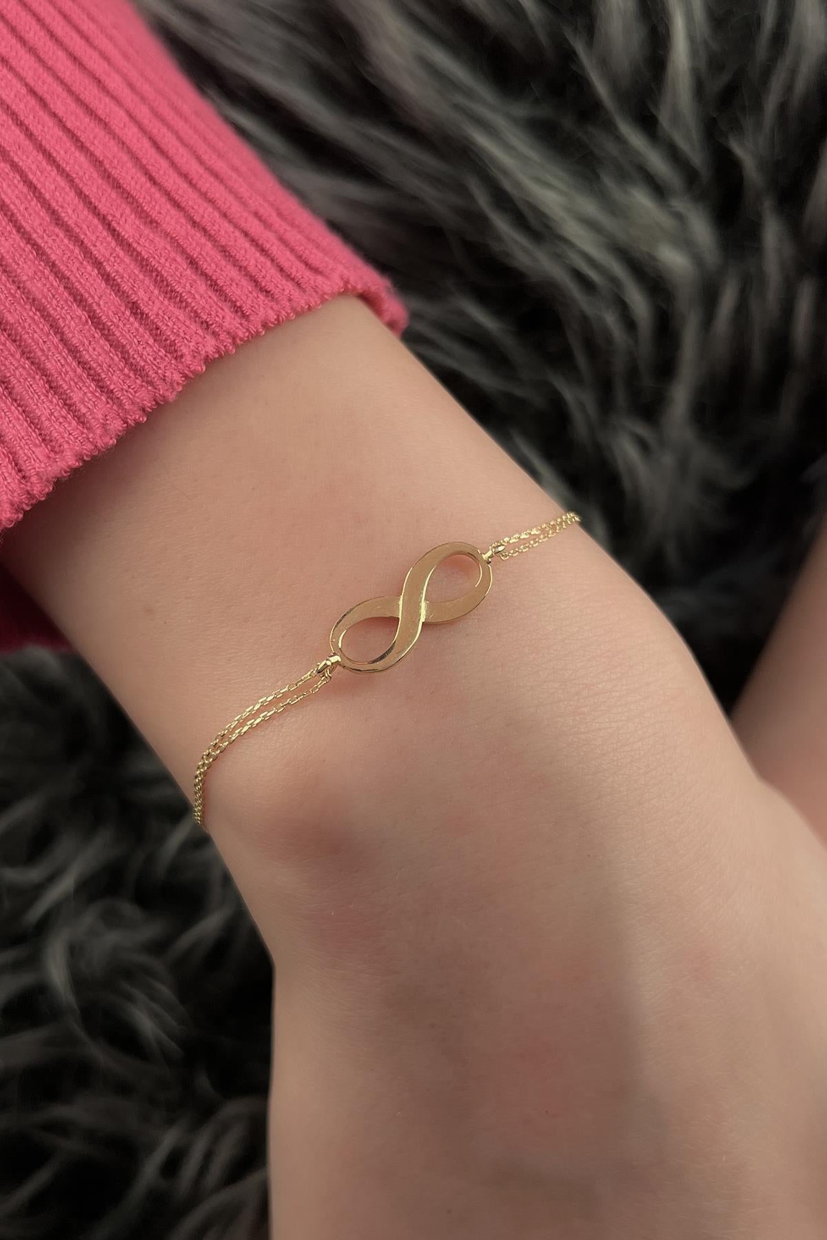 14K Gold İnfinity Bracelet