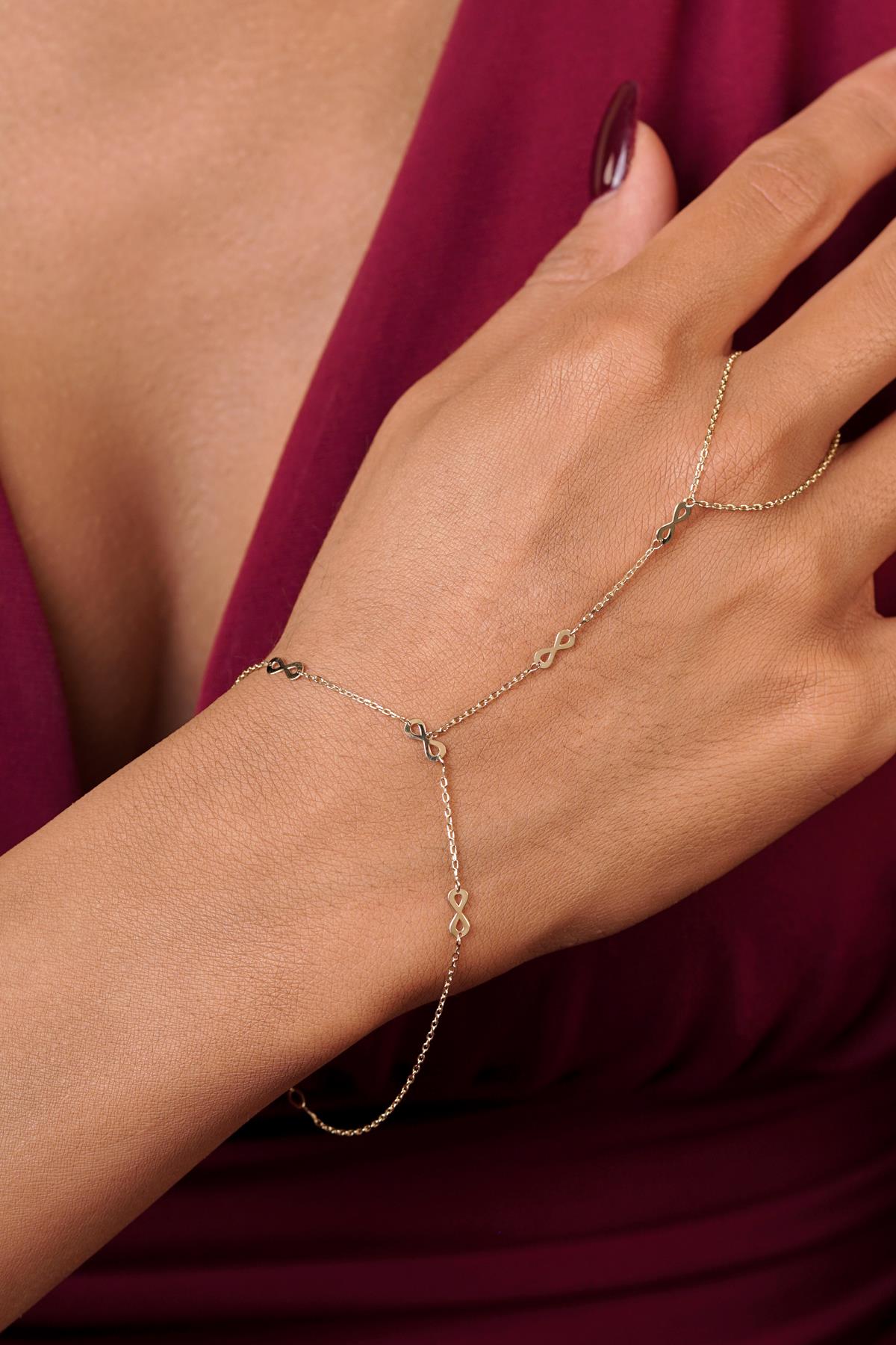 14ct Gold Infinity Hand Chain