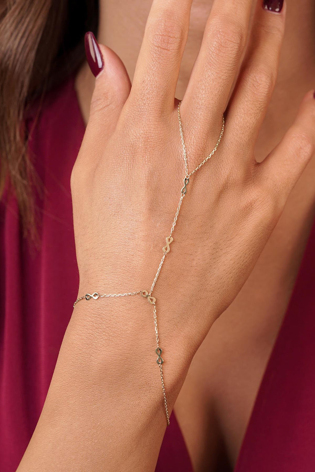 14ct Gold Infinity Hand Chain