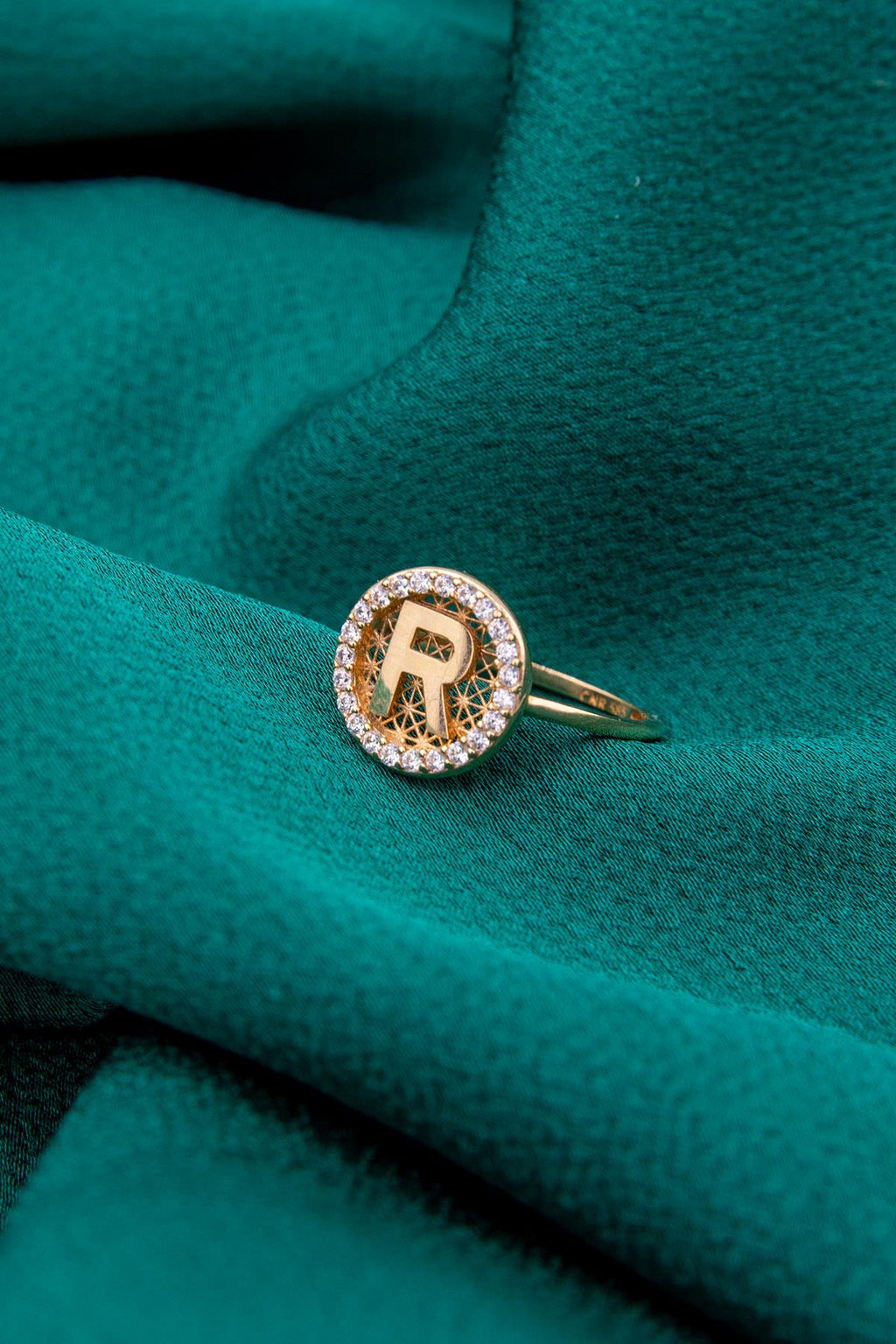 14ct Gold Initial R Letter Ring