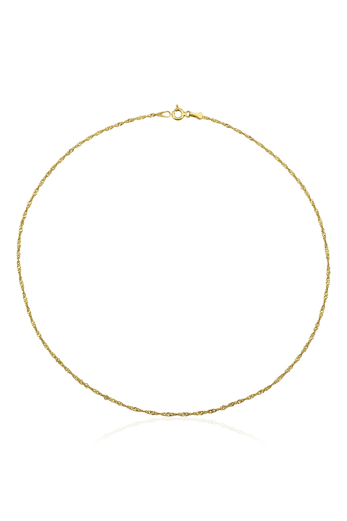 14ct Gold Italian Snake Back Chain  With Sailor Lock   0.090 inch