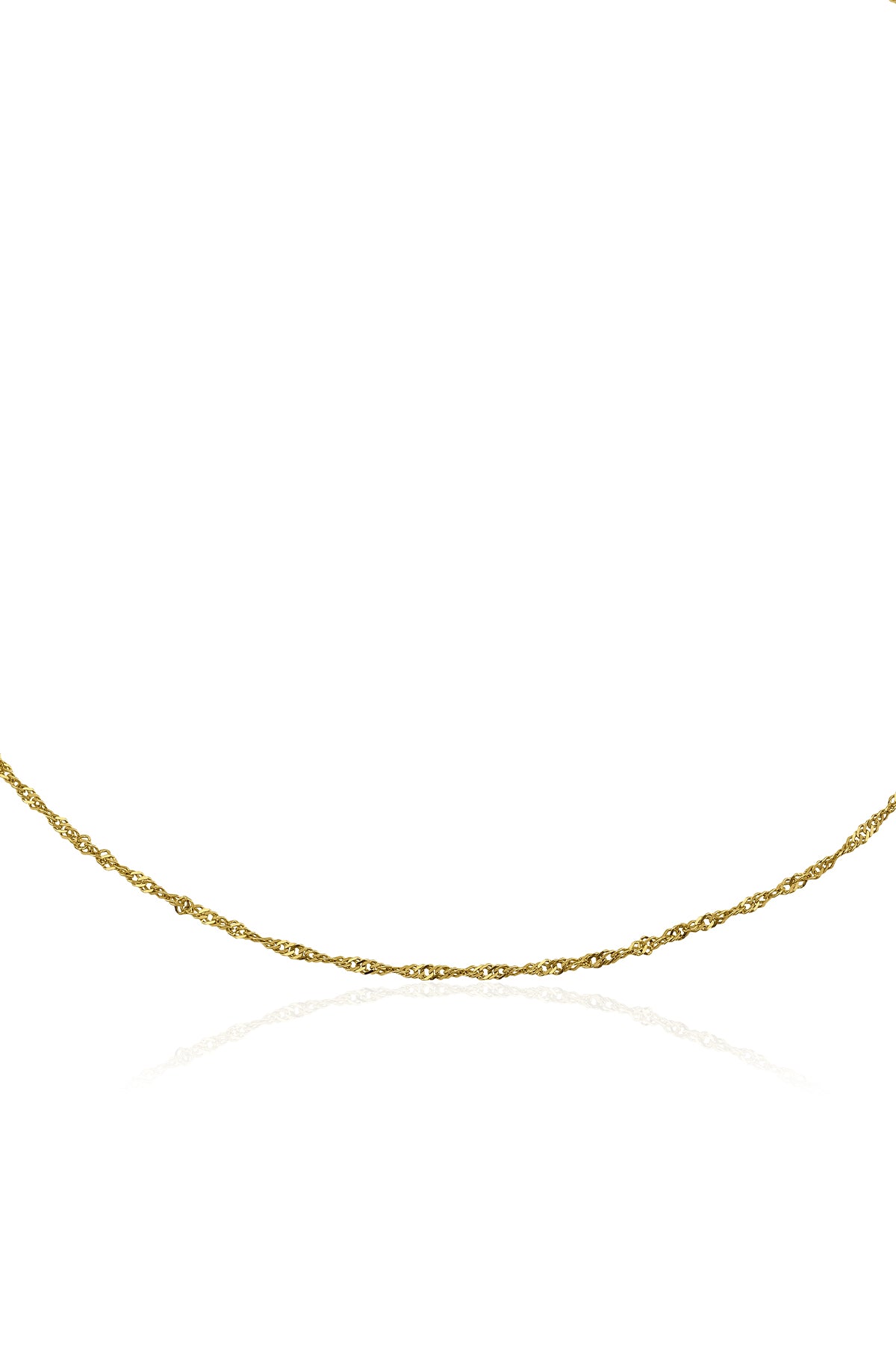 14ct Gold Italian Snake Back Chain  With Sailor Lock   0.090 inch