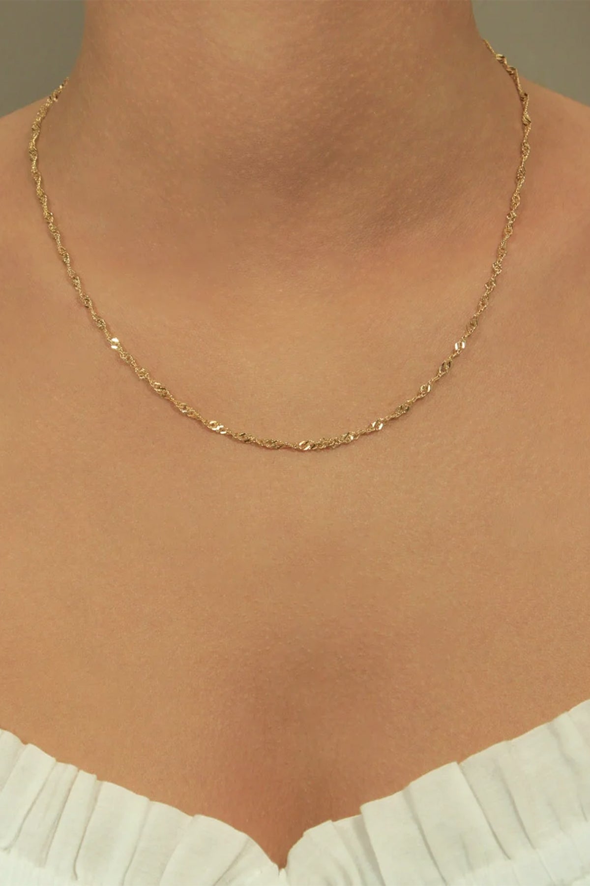 14ct Gold Italian Snake Back Chain  With Sailor Lock   0.090 inch