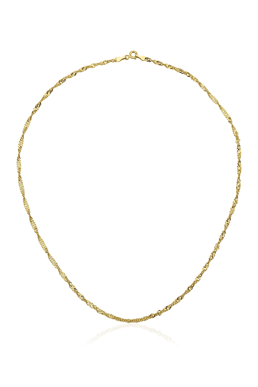 14ct Gold Italian Snake Back Chain  With Sailor Lock   0.102 inch