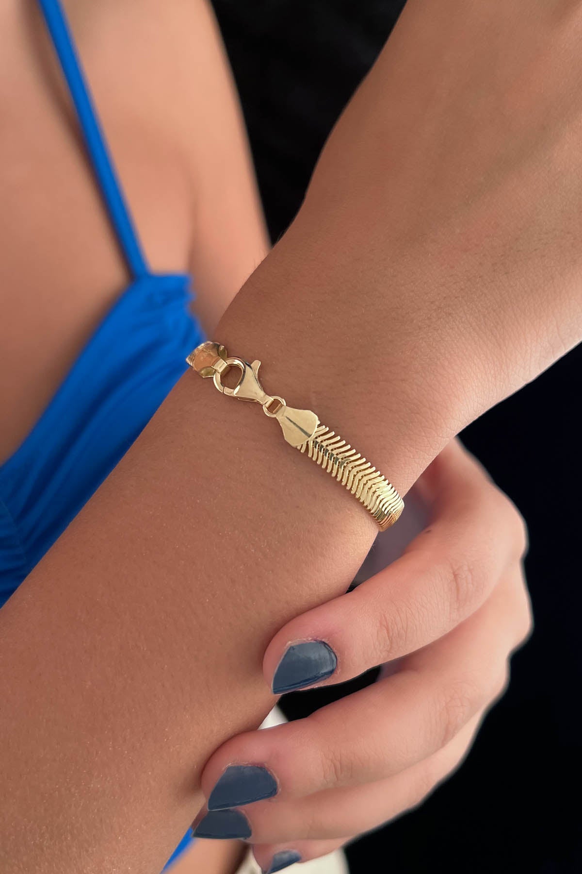 14ct Gold İtalian Snake Chain Set  0.246 inch (Chain - Bracelet )