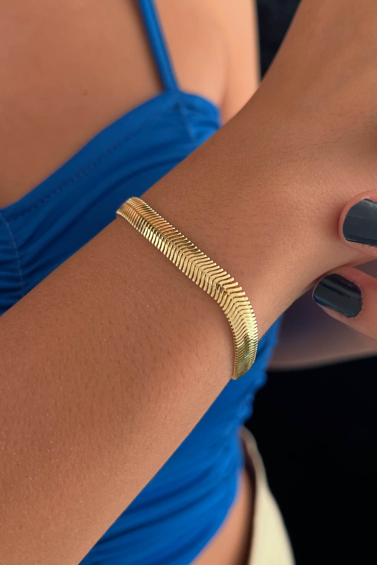 14K Gold İtalian Snake Chain Set  0.246 inch (Chain - Bracelet )