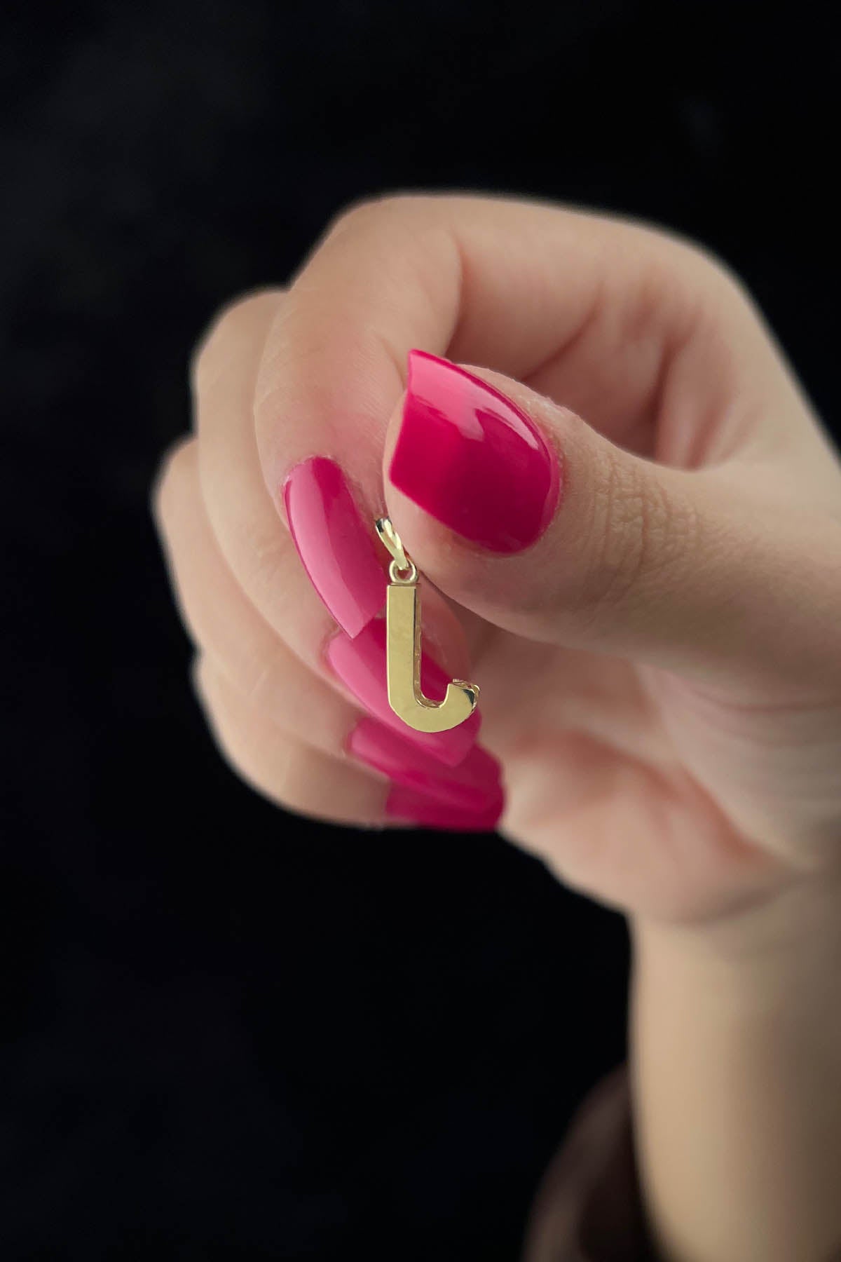 14ct Gold J Letter Mini Shine Pendant