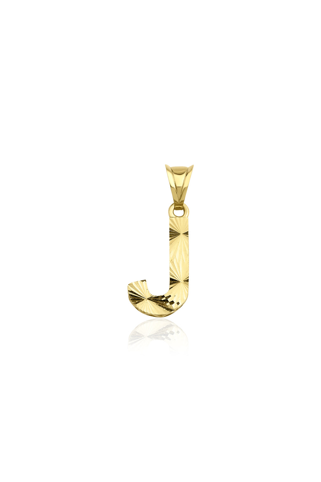 14ct Gold J Letter Mini Shine Pendant