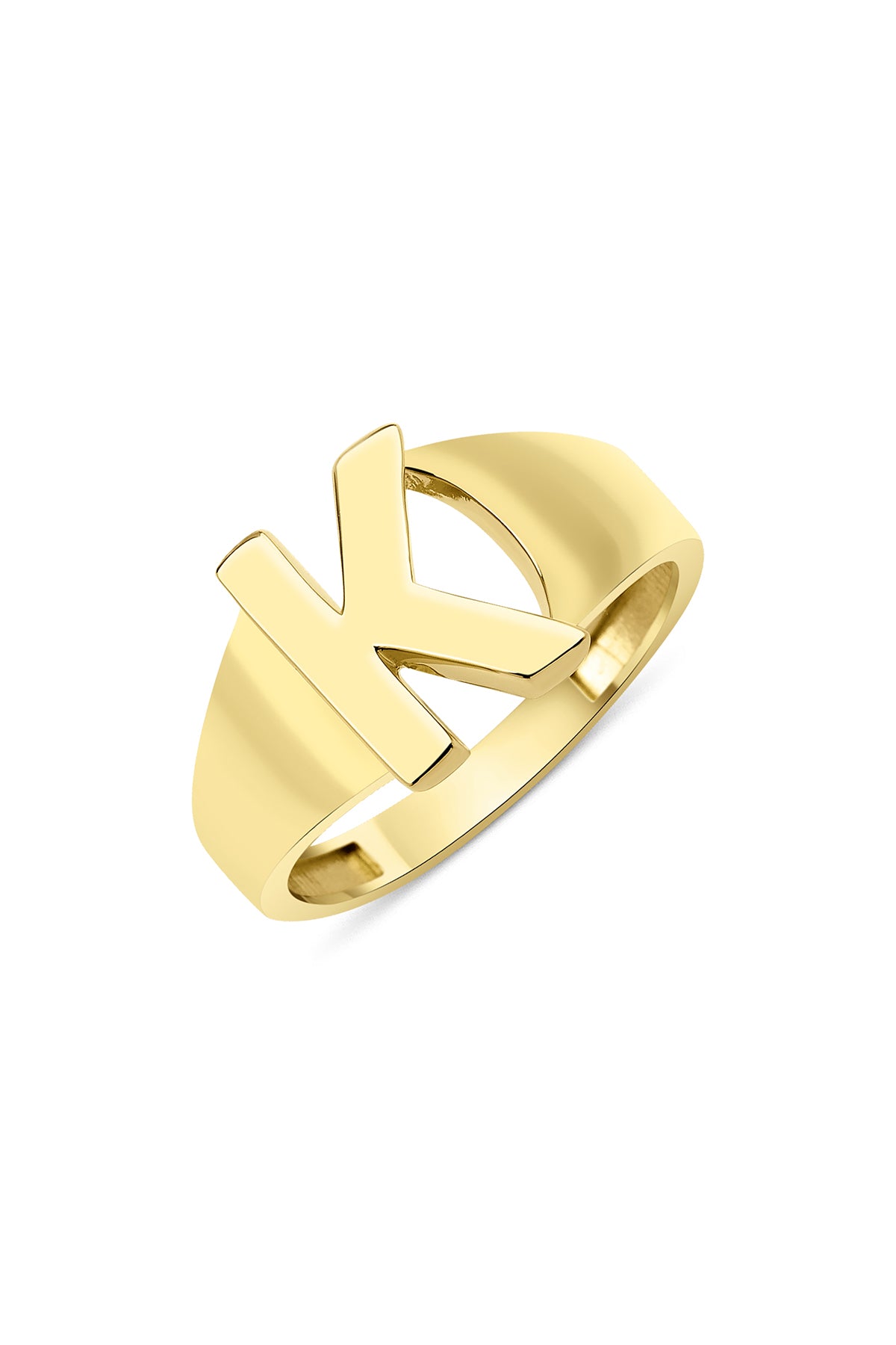 14ct Gold K Initial Ring